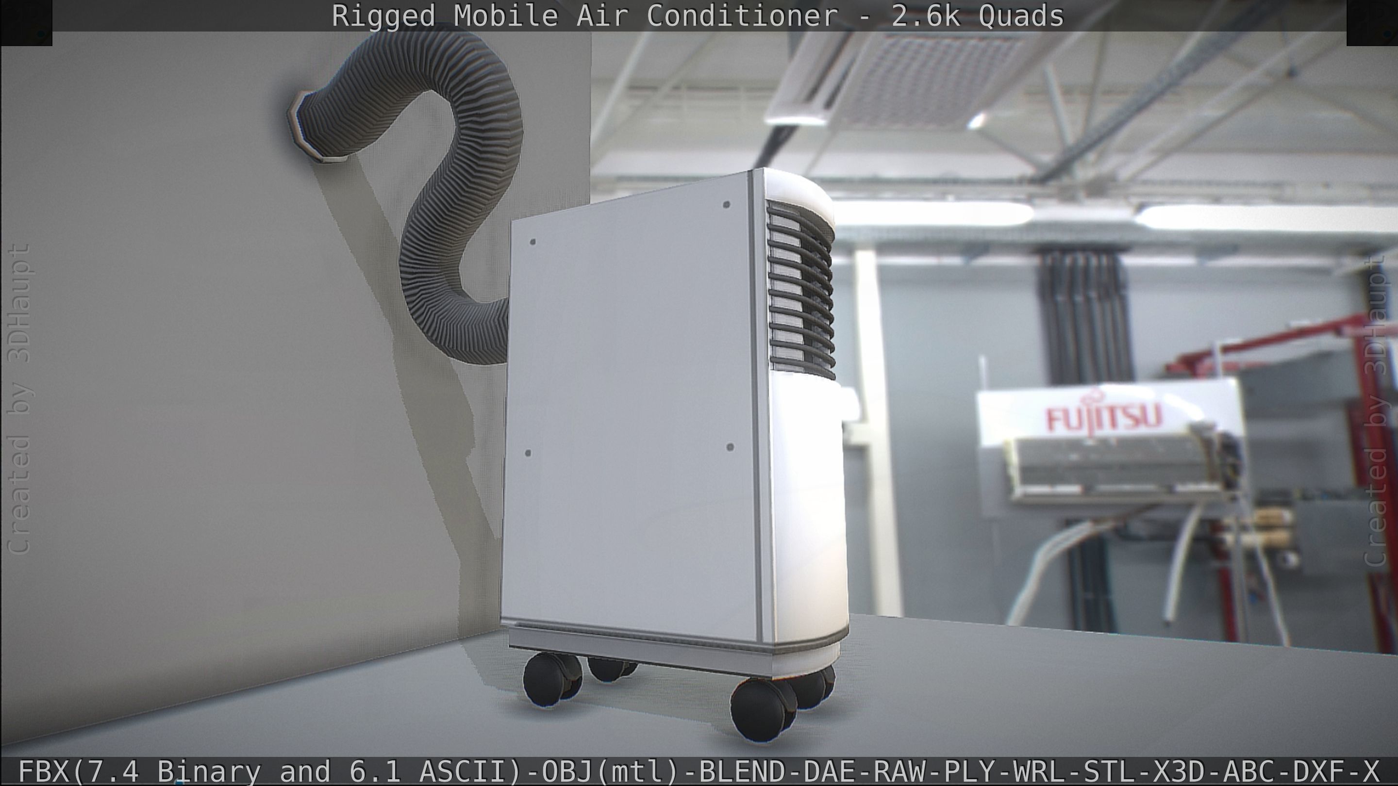 Air Conditioner Rigged Low-poly 3D model_42