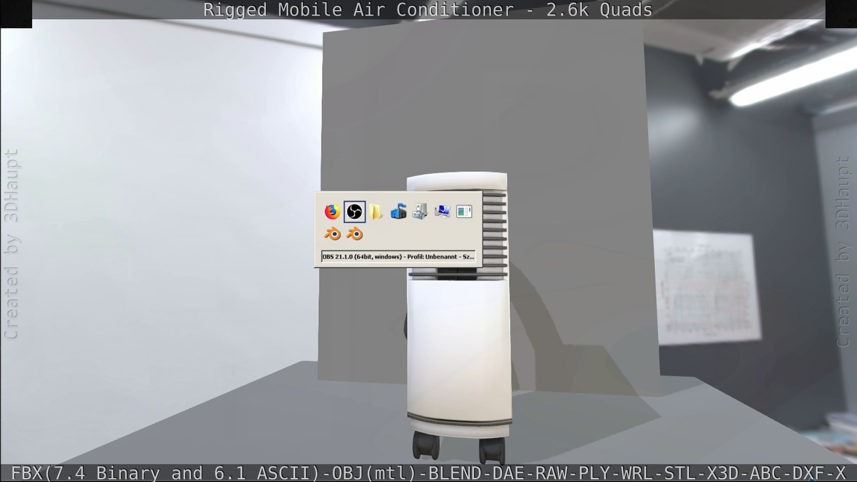 Air Conditioner Rigged Low-poly 3D model_233