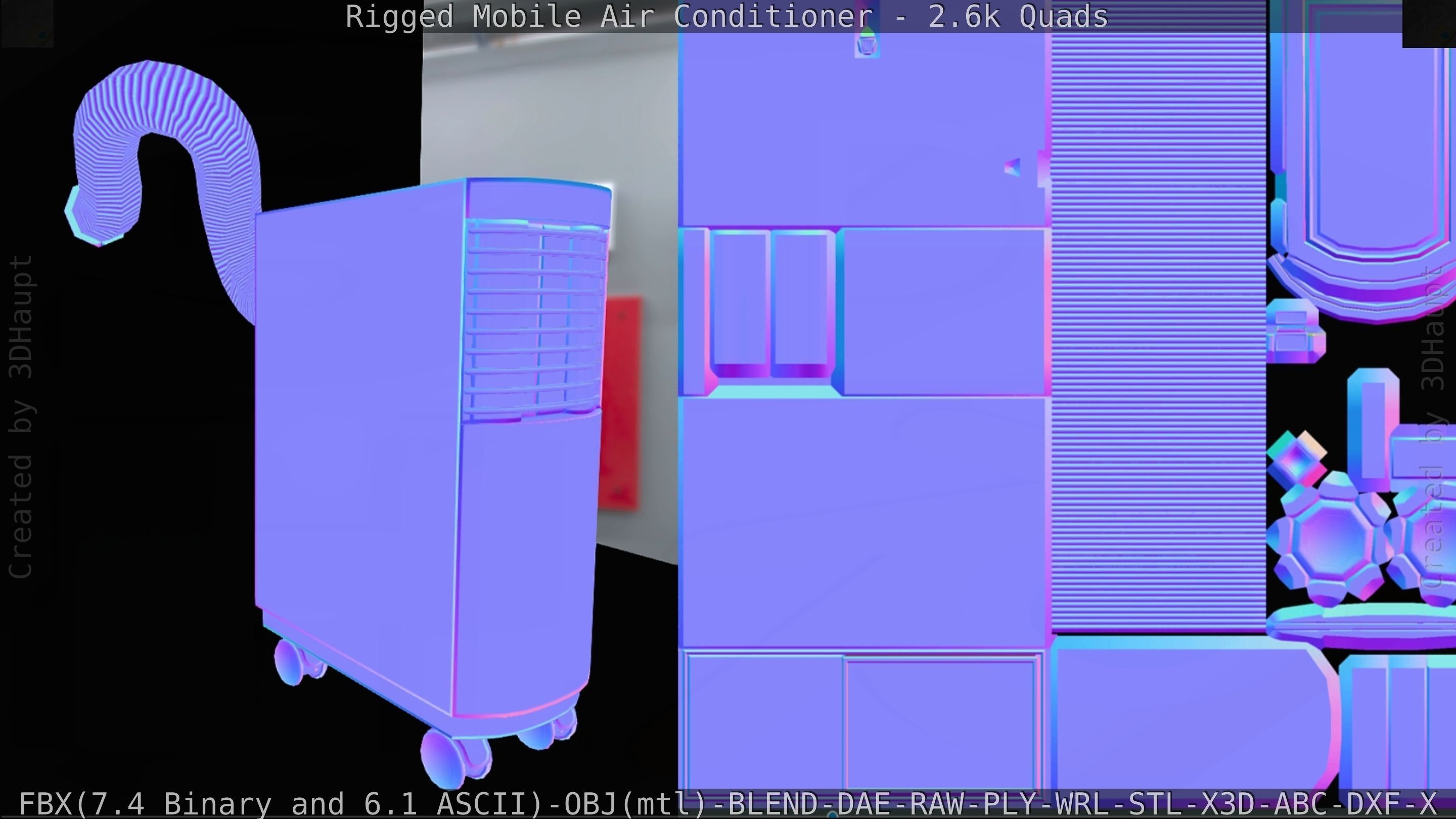 Air Conditioner Rigged Low-poly 3D model_102