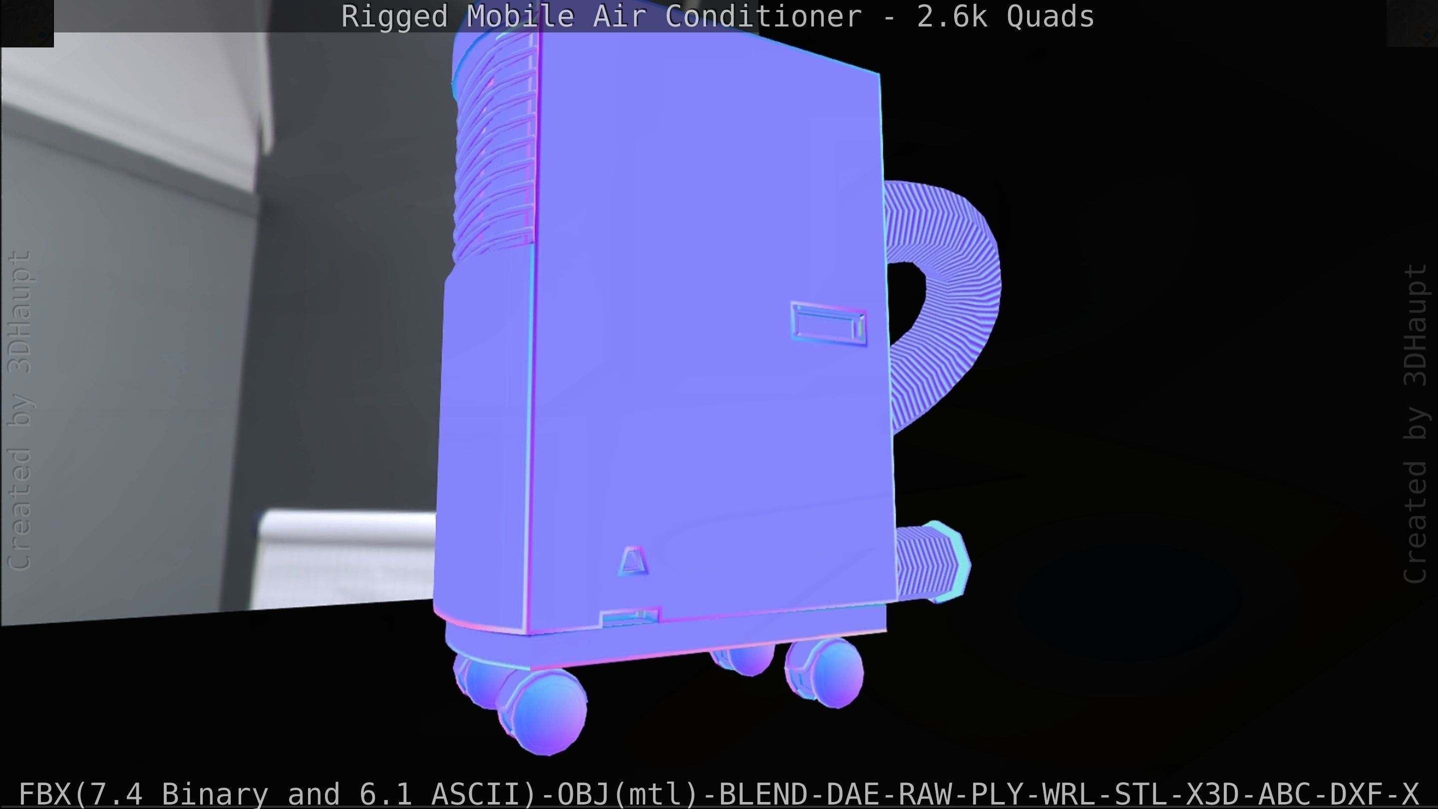 Air Conditioner Rigged Low-poly 3D model_89