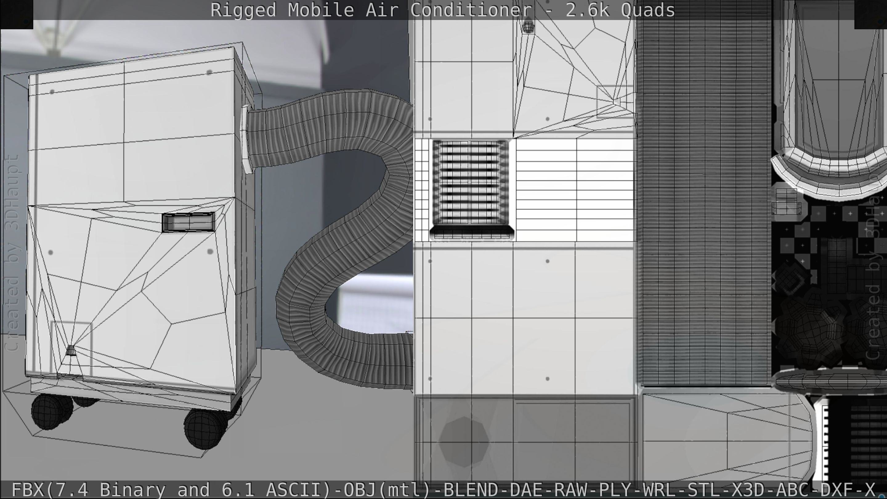 Air Conditioner Rigged Low-poly 3D model_118