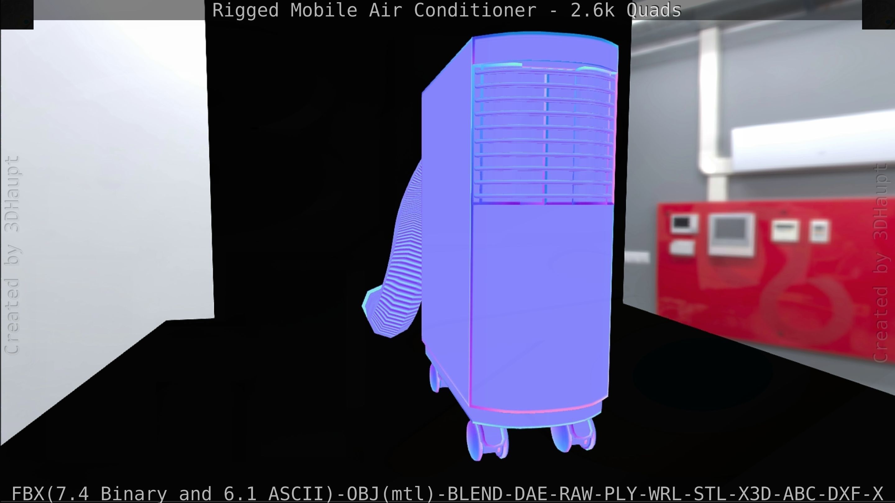 Air Conditioner Rigged Low-poly 3D model_90