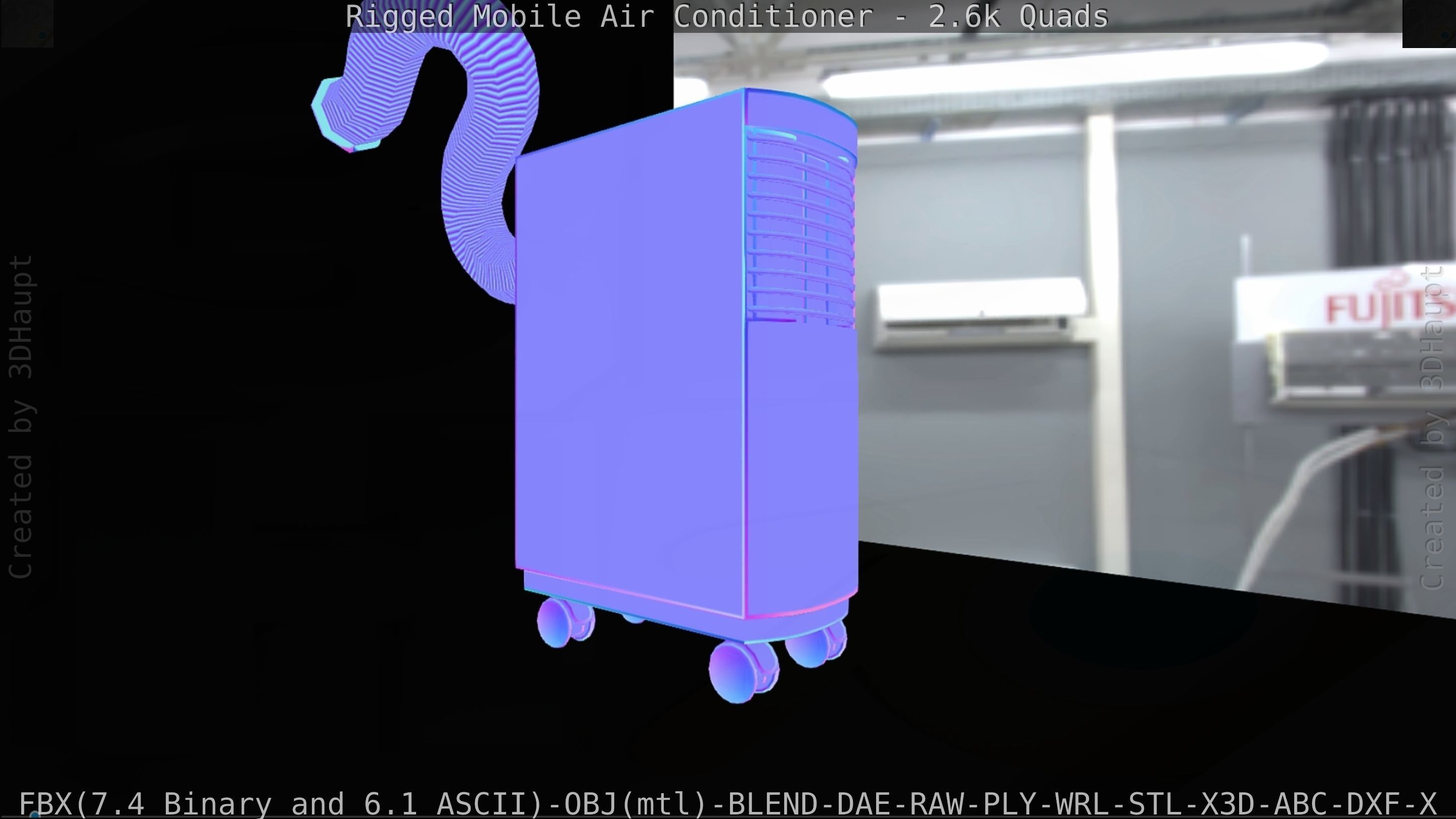 Air Conditioner Rigged Low-poly 3D model_96
