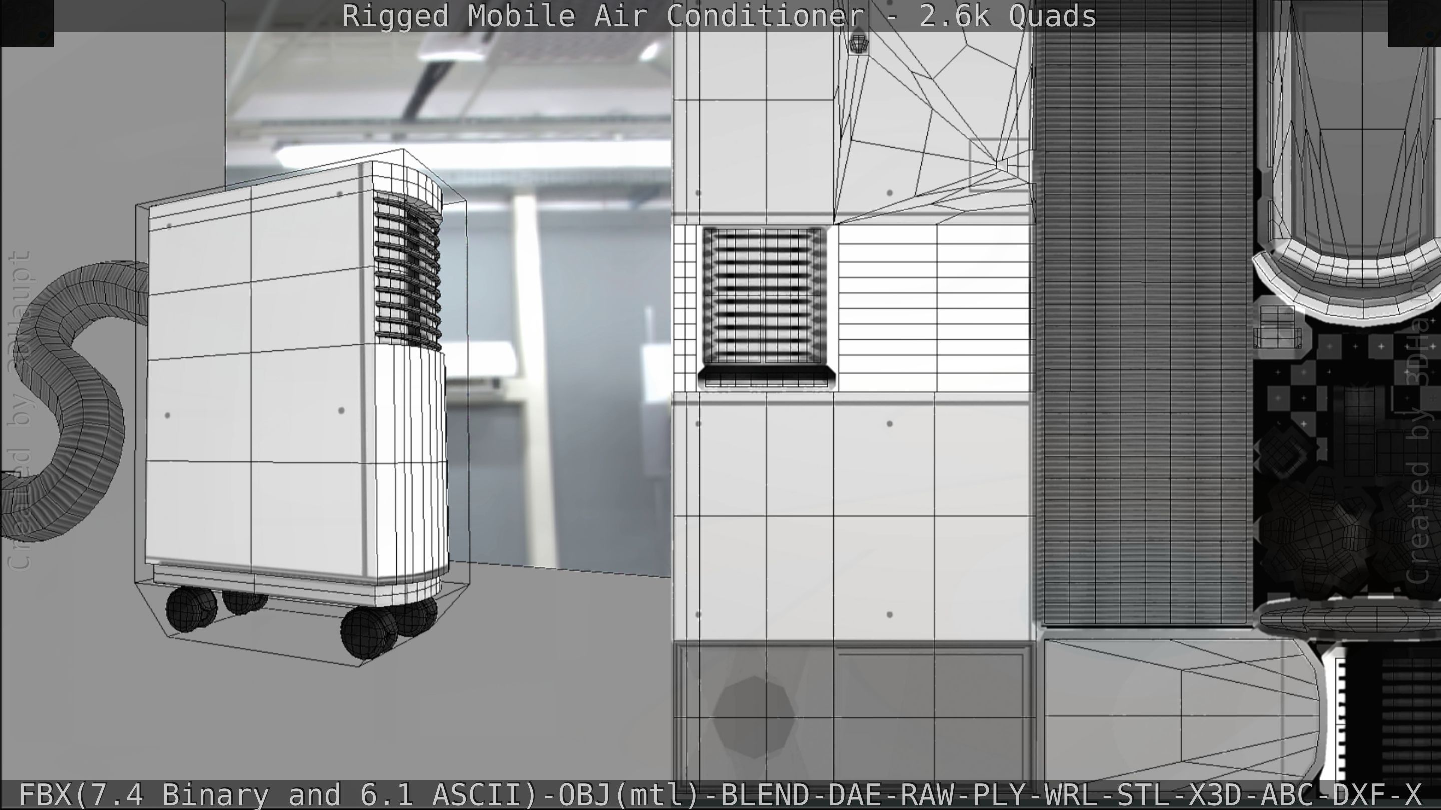 Air Conditioner Rigged Low-poly 3D model_122