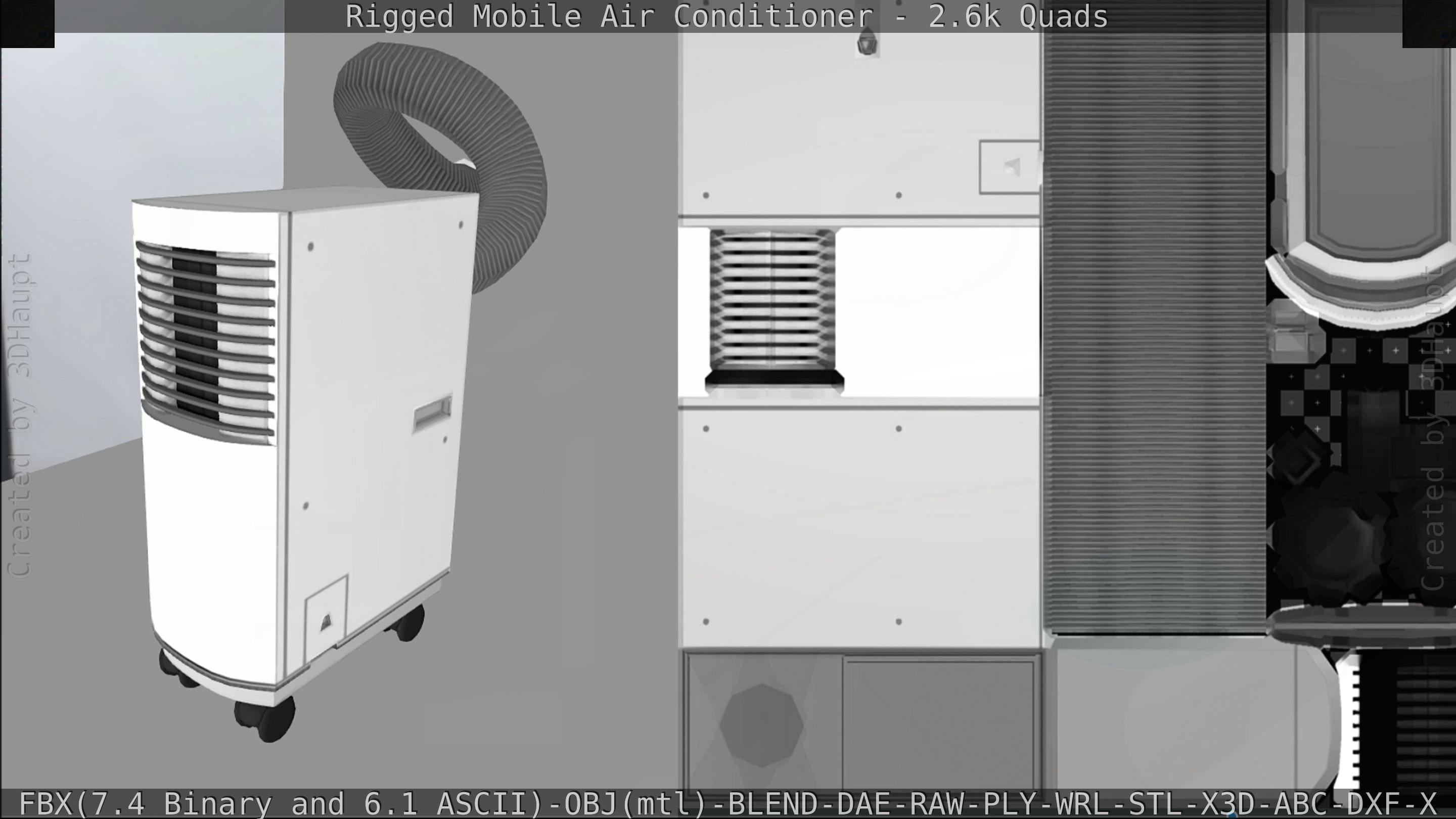 Air Conditioner Rigged Low-poly 3D model_110