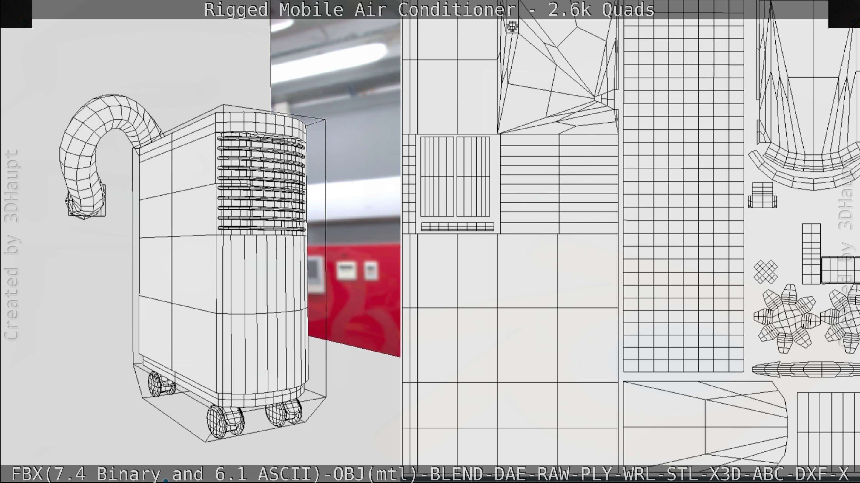 Air Conditioner Rigged Low-poly 3D model_183