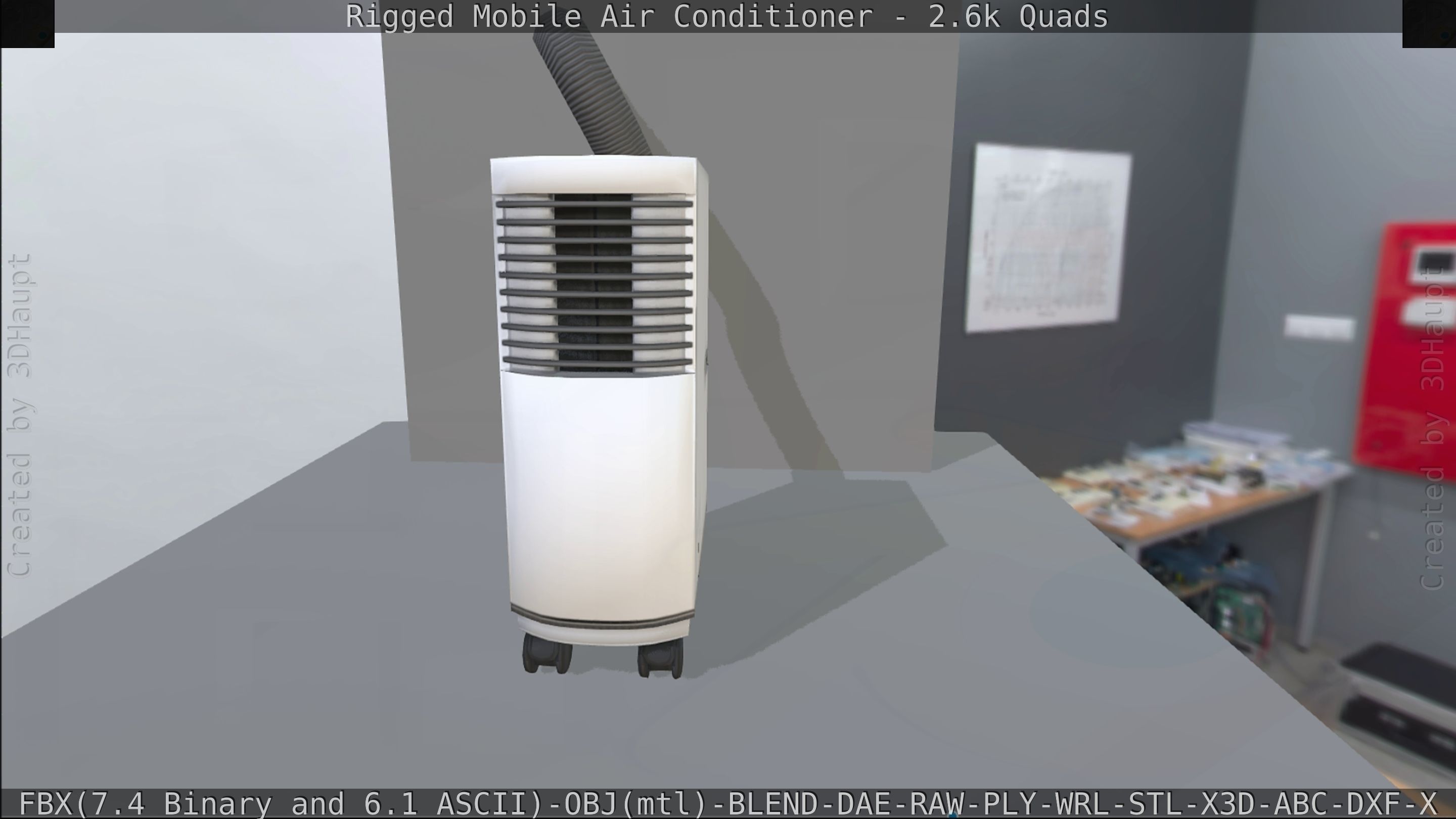 Air Conditioner Rigged Low-poly 3D model_217