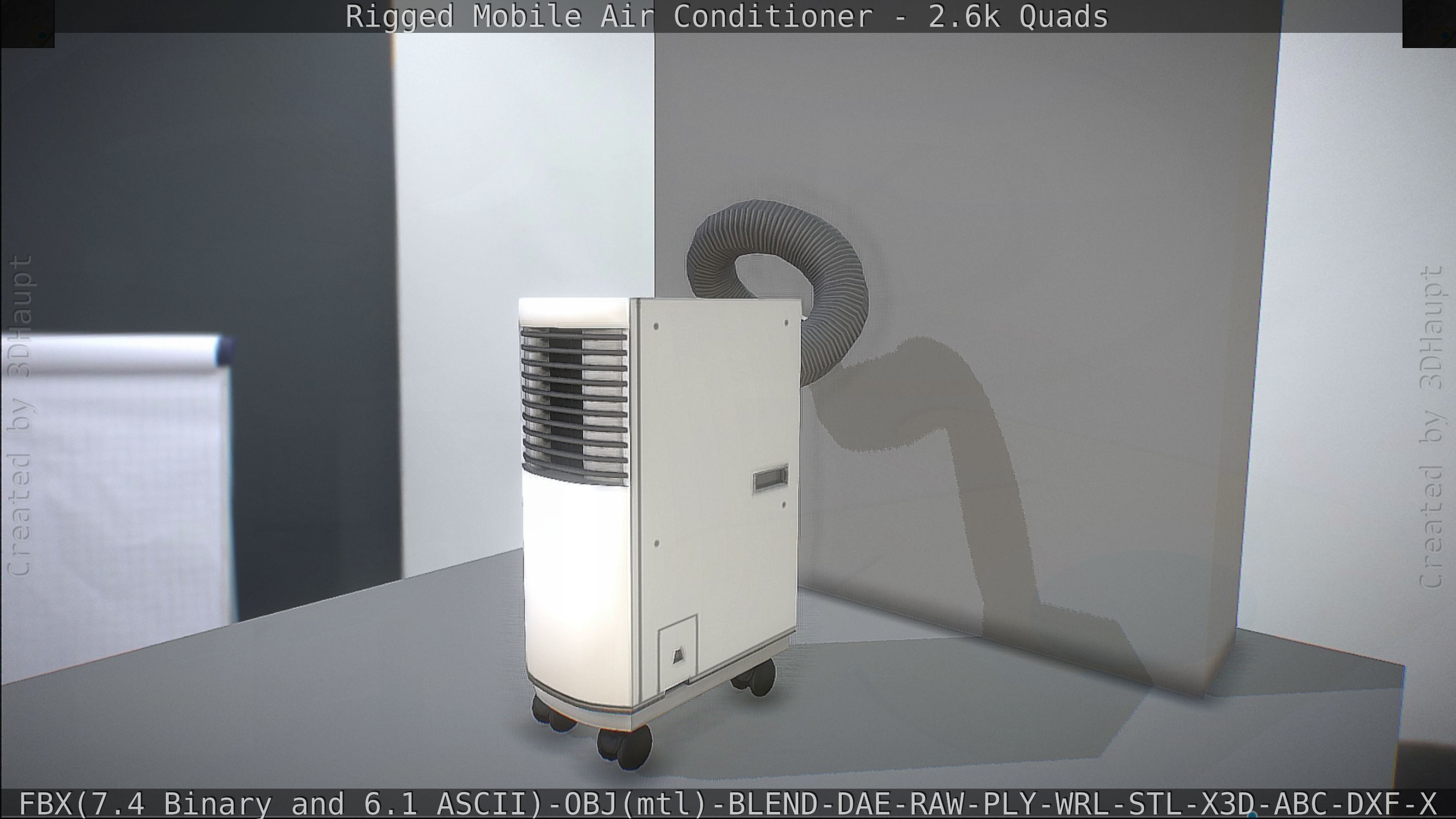 Air Conditioner Rigged Low-poly 3D model_79