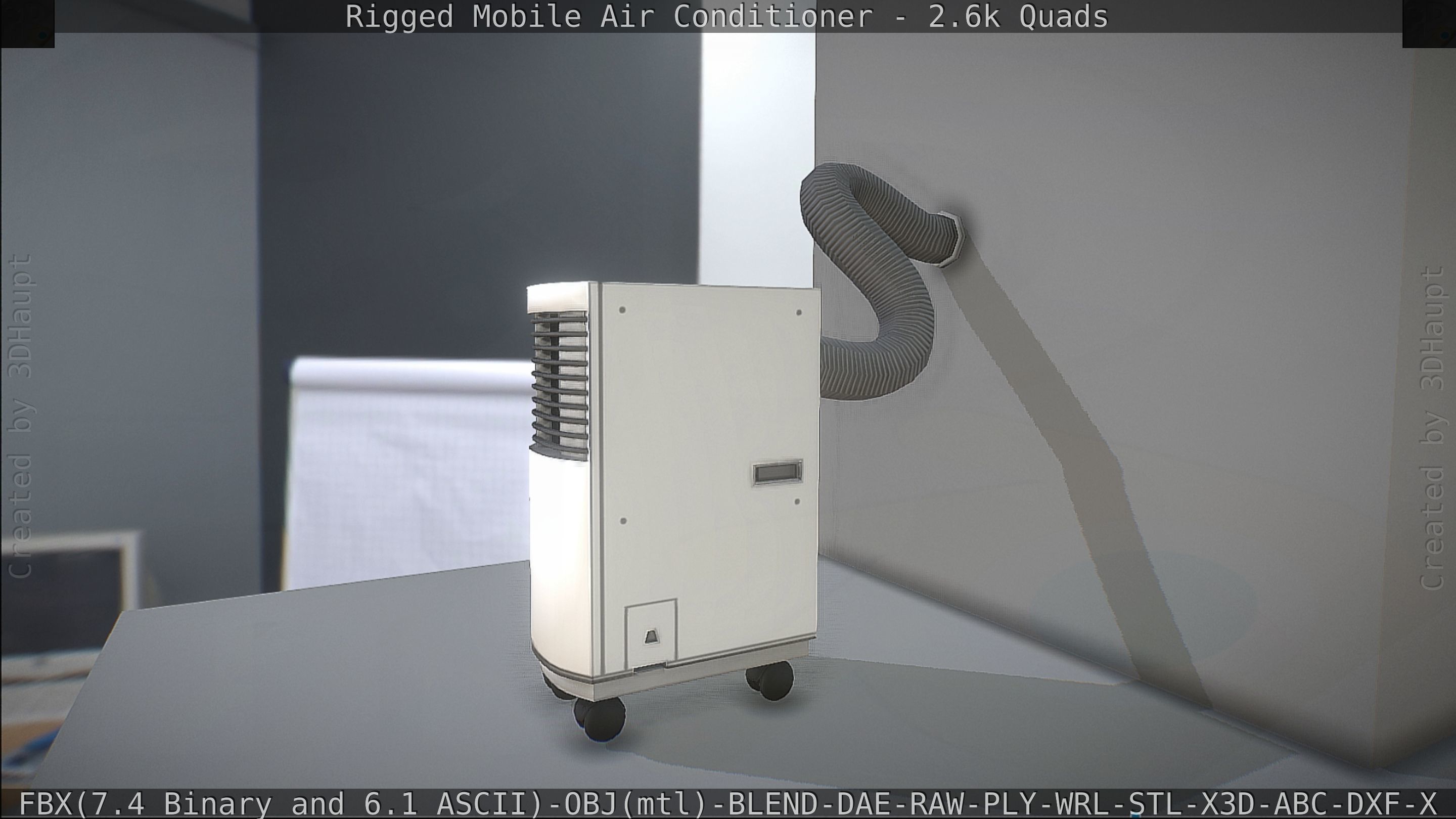 Air Conditioner Rigged Low-poly 3D model_31