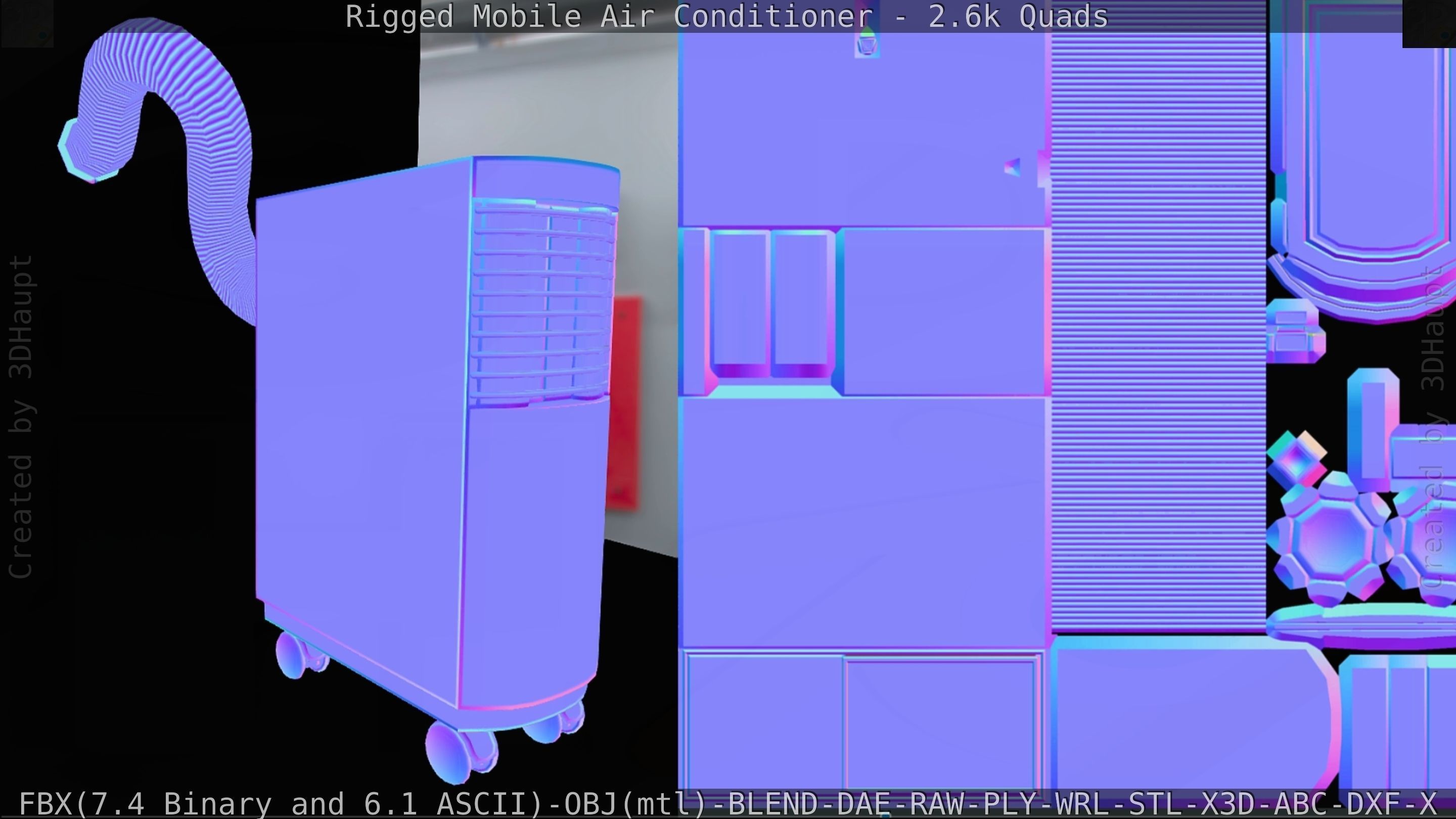 Air Conditioner Rigged Low-poly 3D model_104