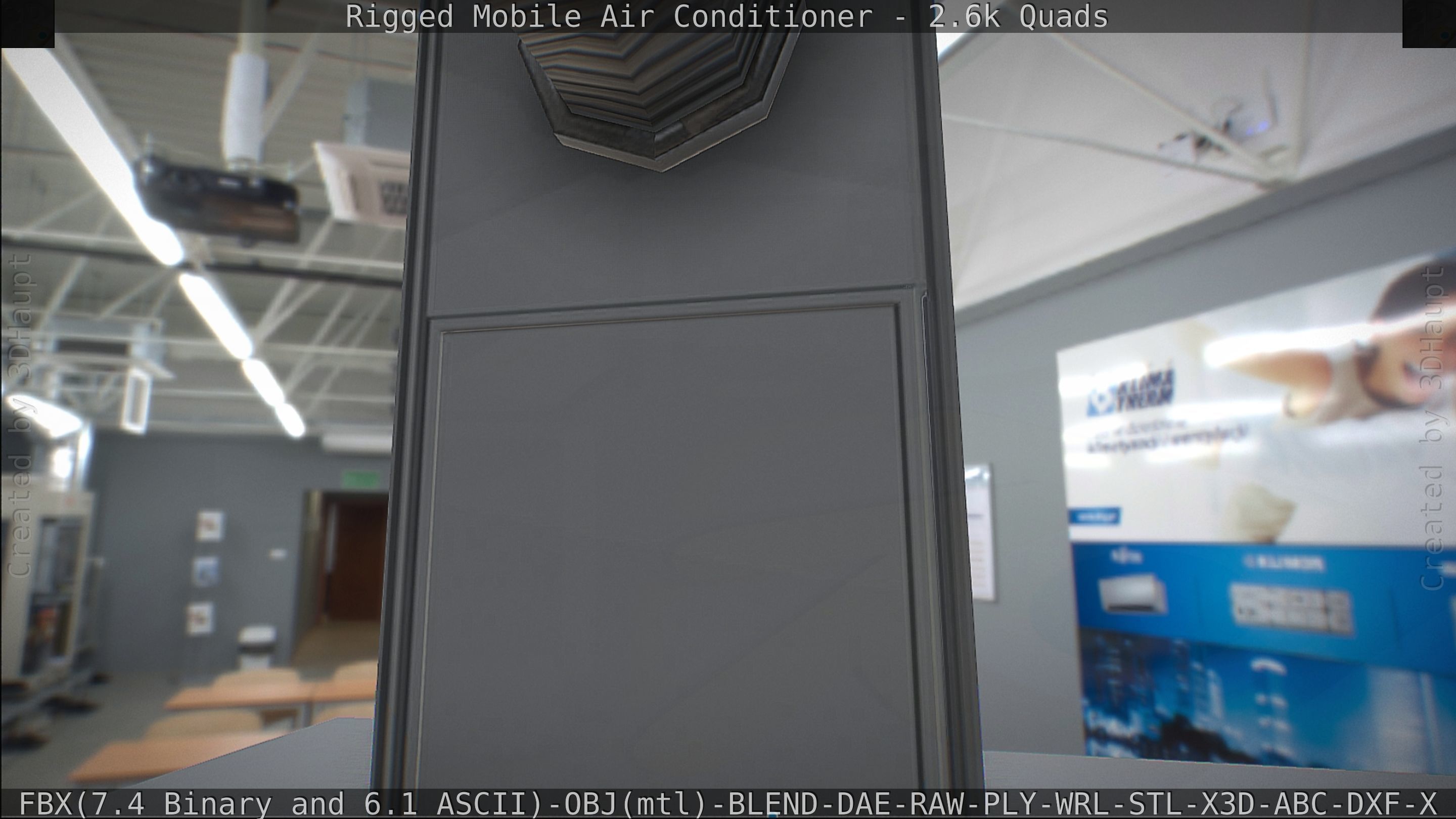 Air Conditioner Rigged Low-poly 3D model_64