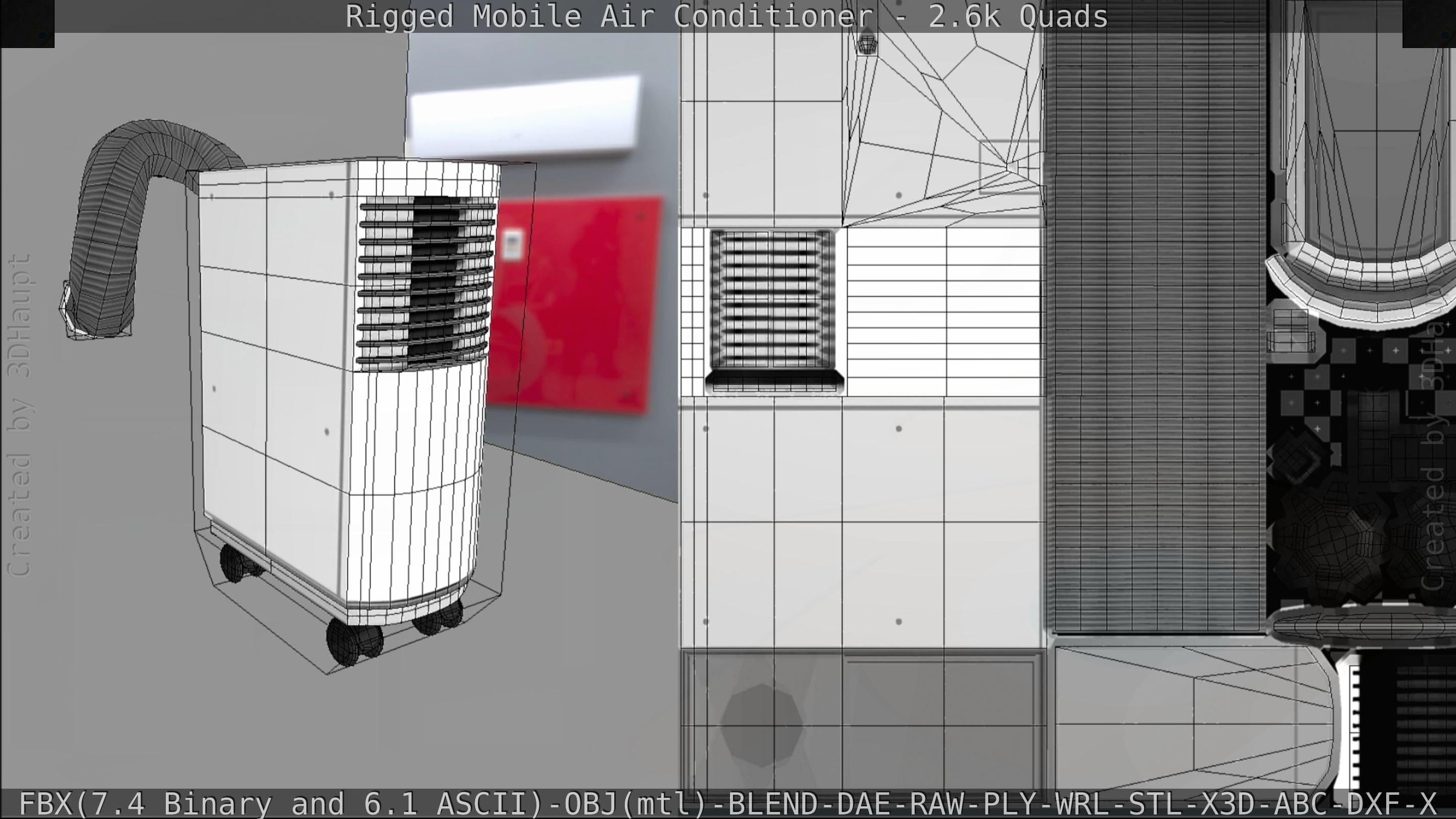 Air Conditioner Rigged Low-poly 3D model_124