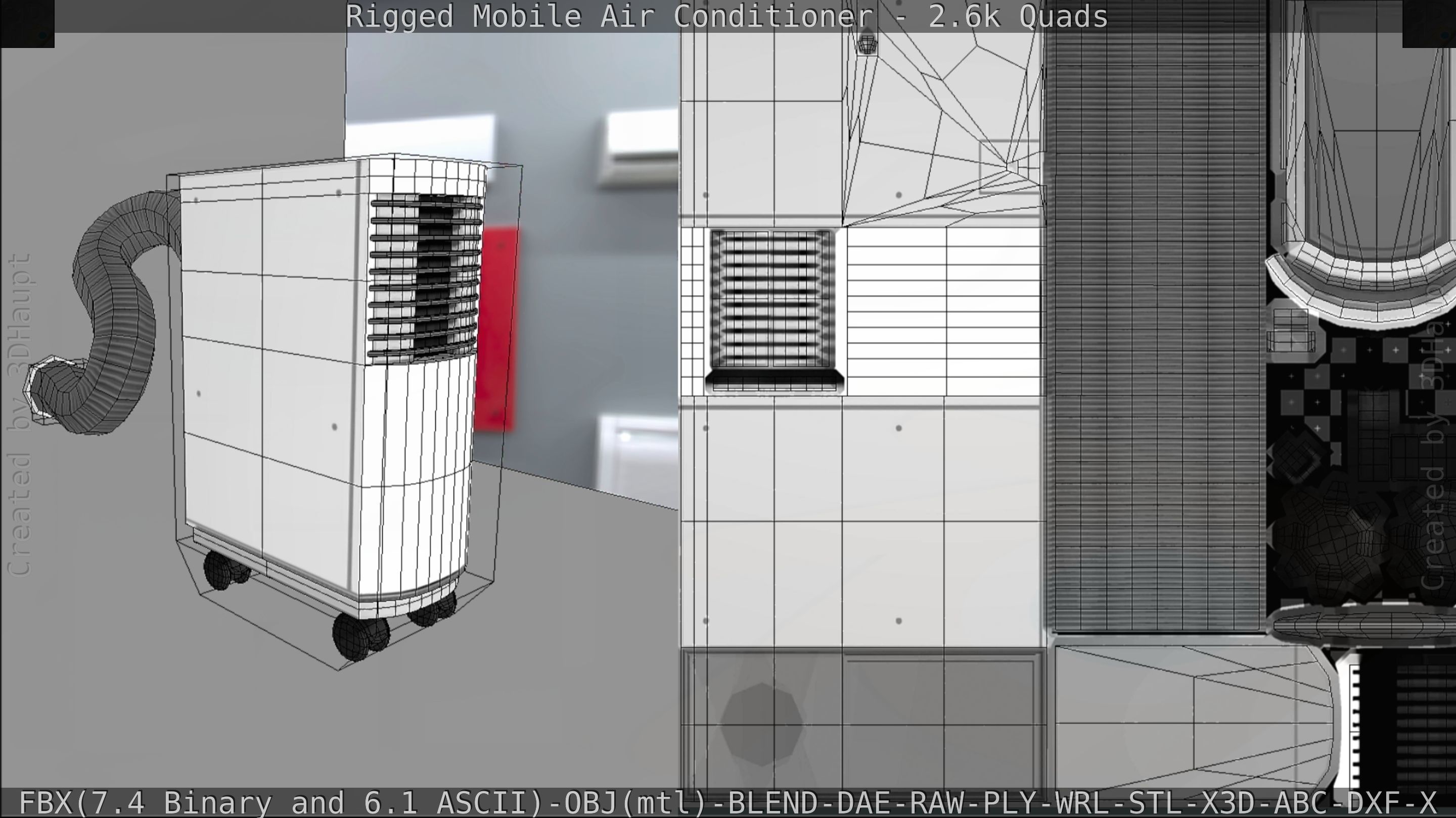 Air Conditioner Rigged Low-poly 3D model_123