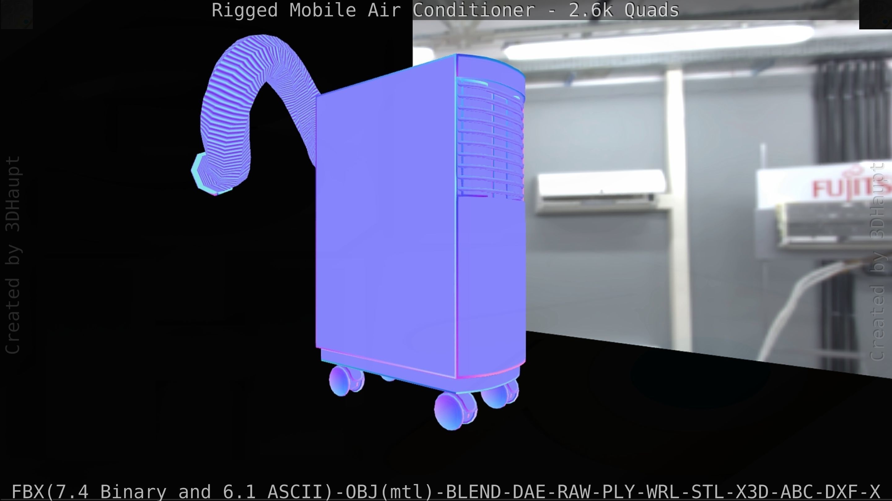 Air Conditioner Rigged Low-poly 3D model_94