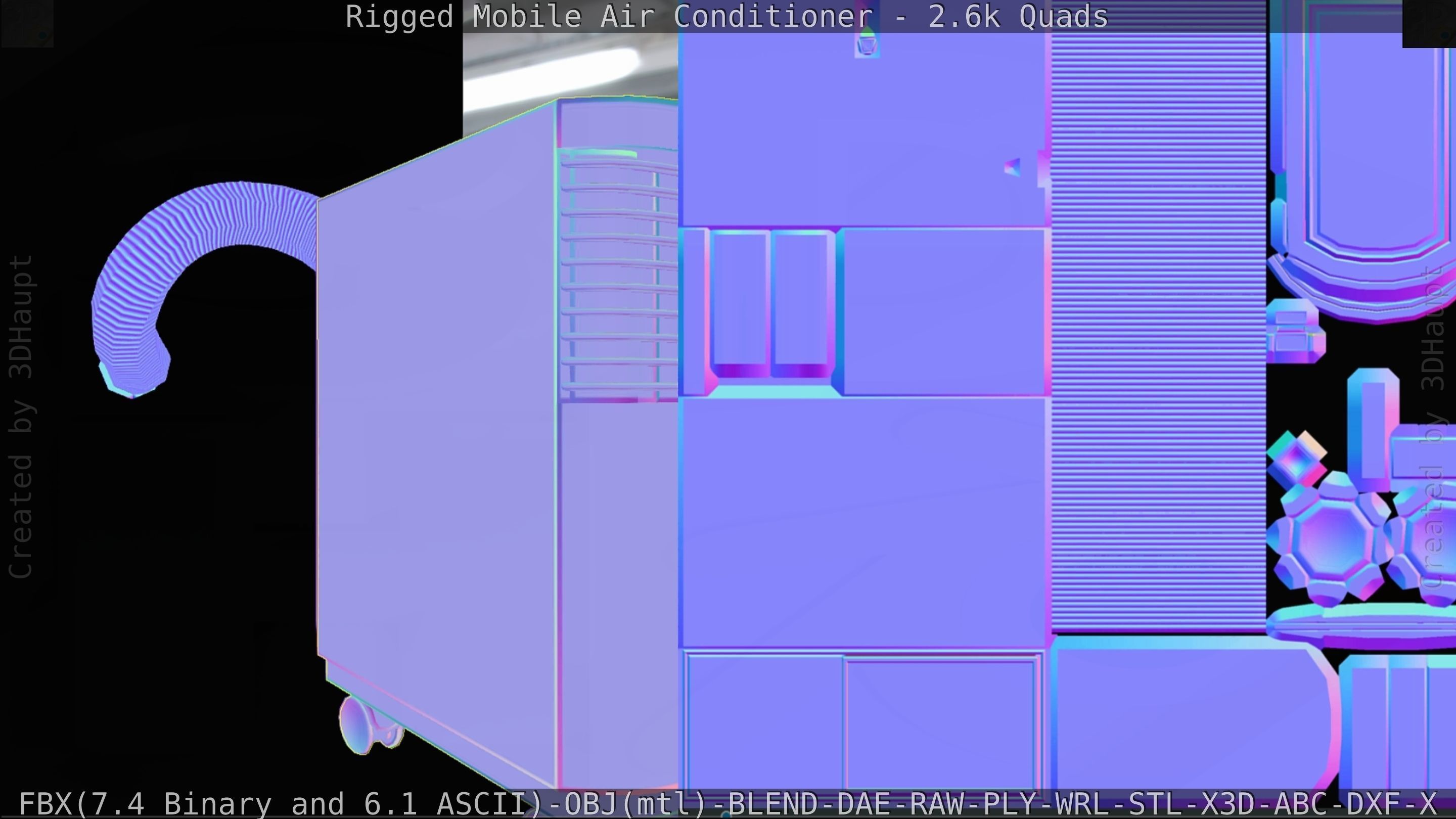 Air Conditioner Rigged Low-poly 3D model_98