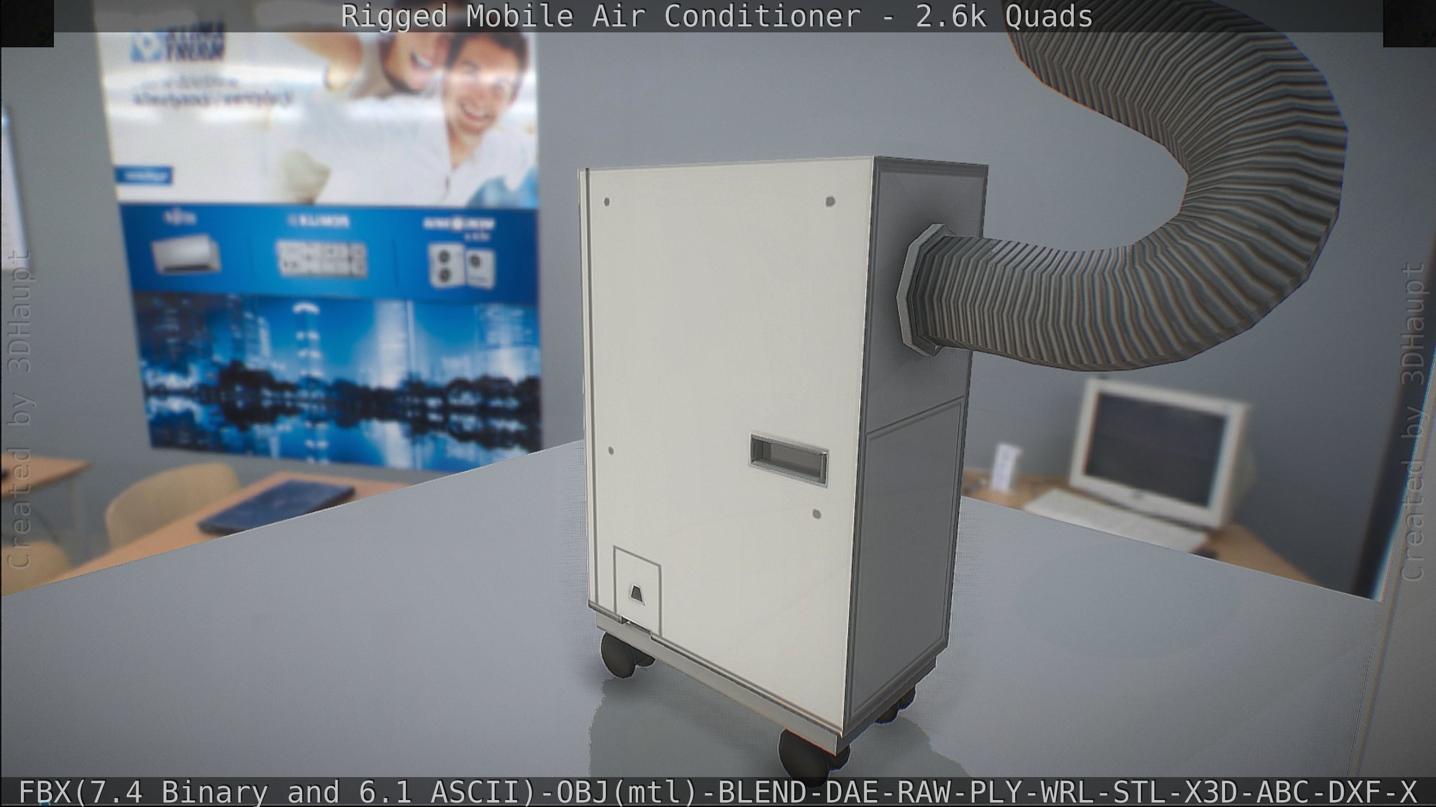 Air Conditioner Rigged Low-poly 3D model_238