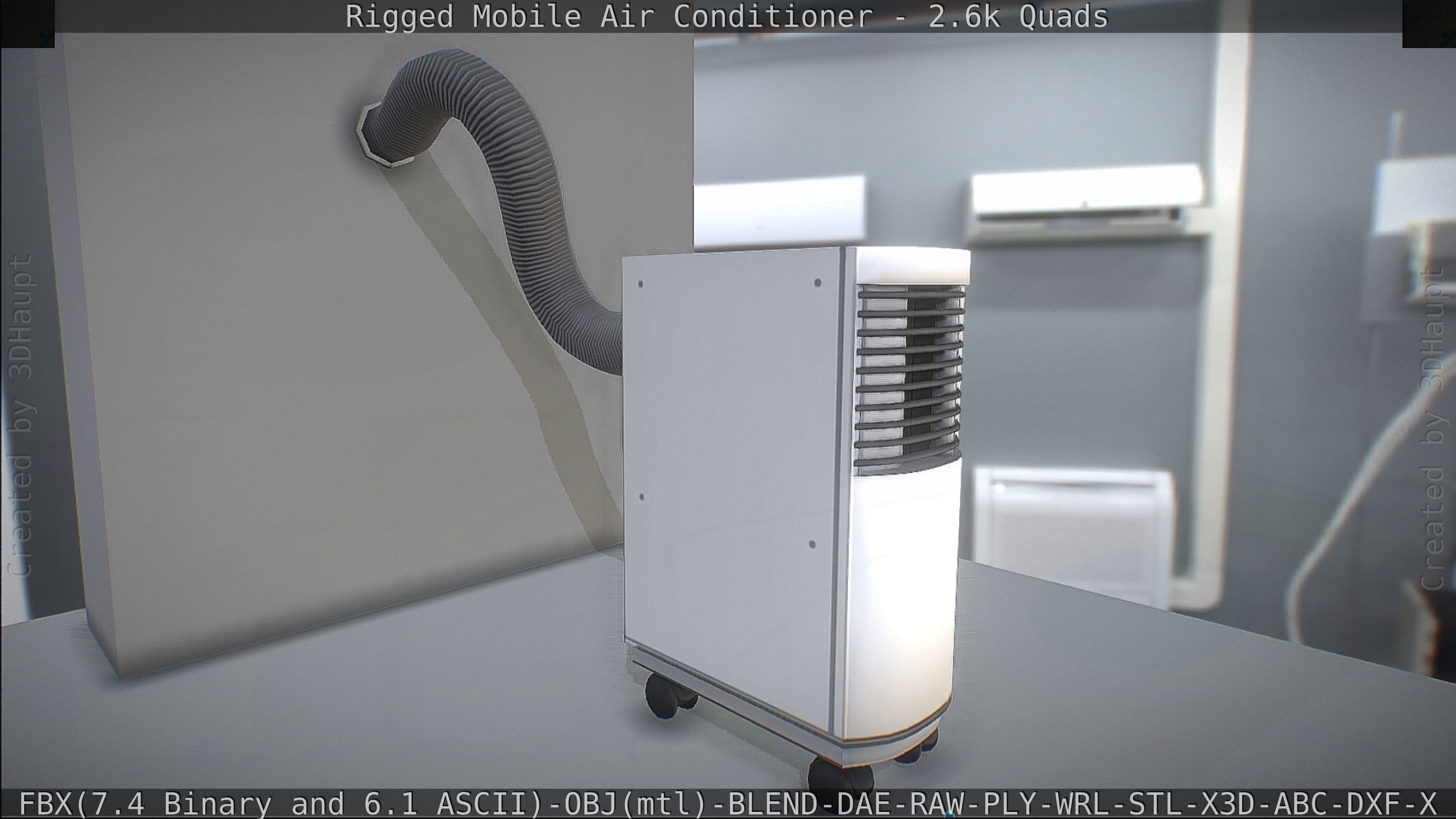 Air Conditioner Rigged Low-poly 3D model_13