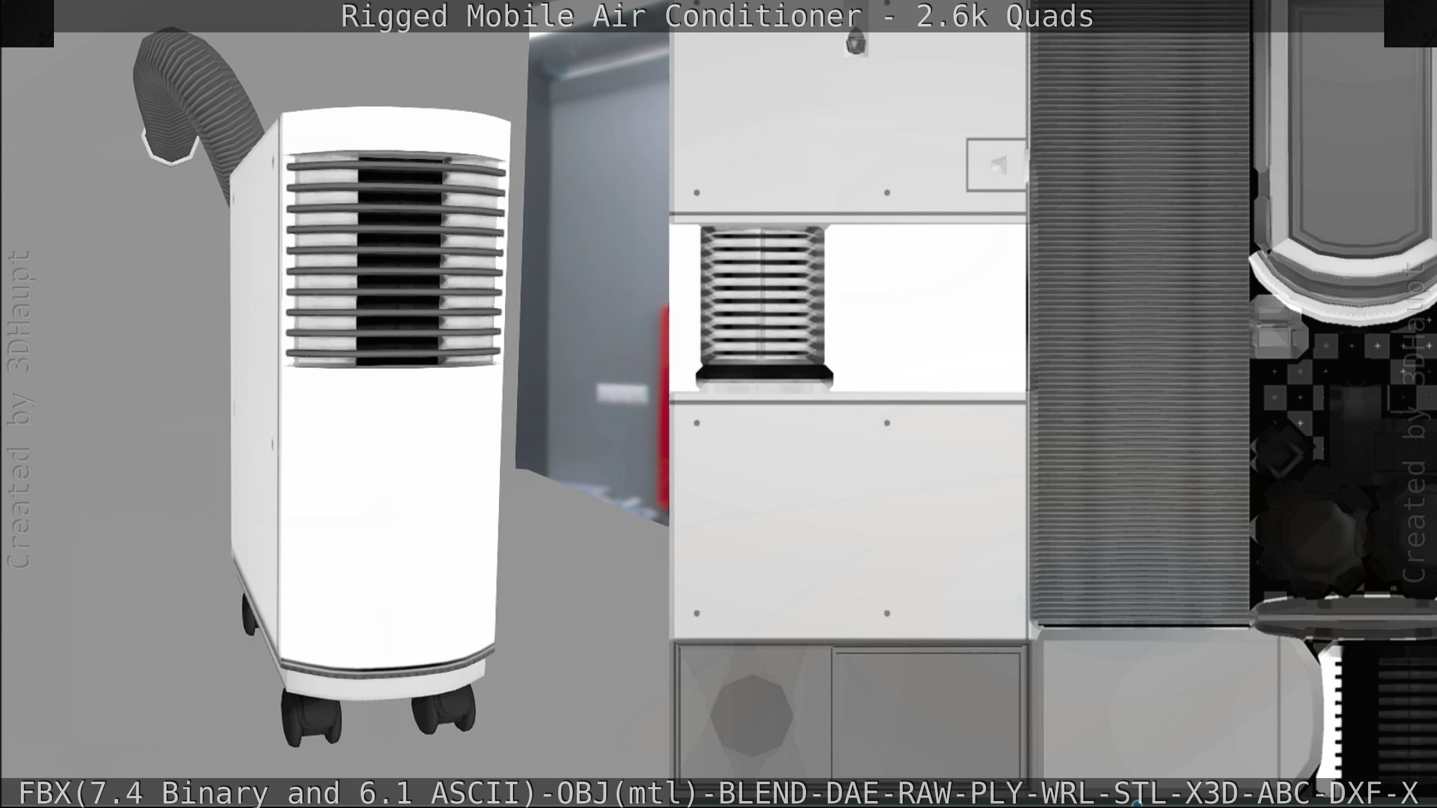 Air Conditioner Rigged Low-poly 3D model_126