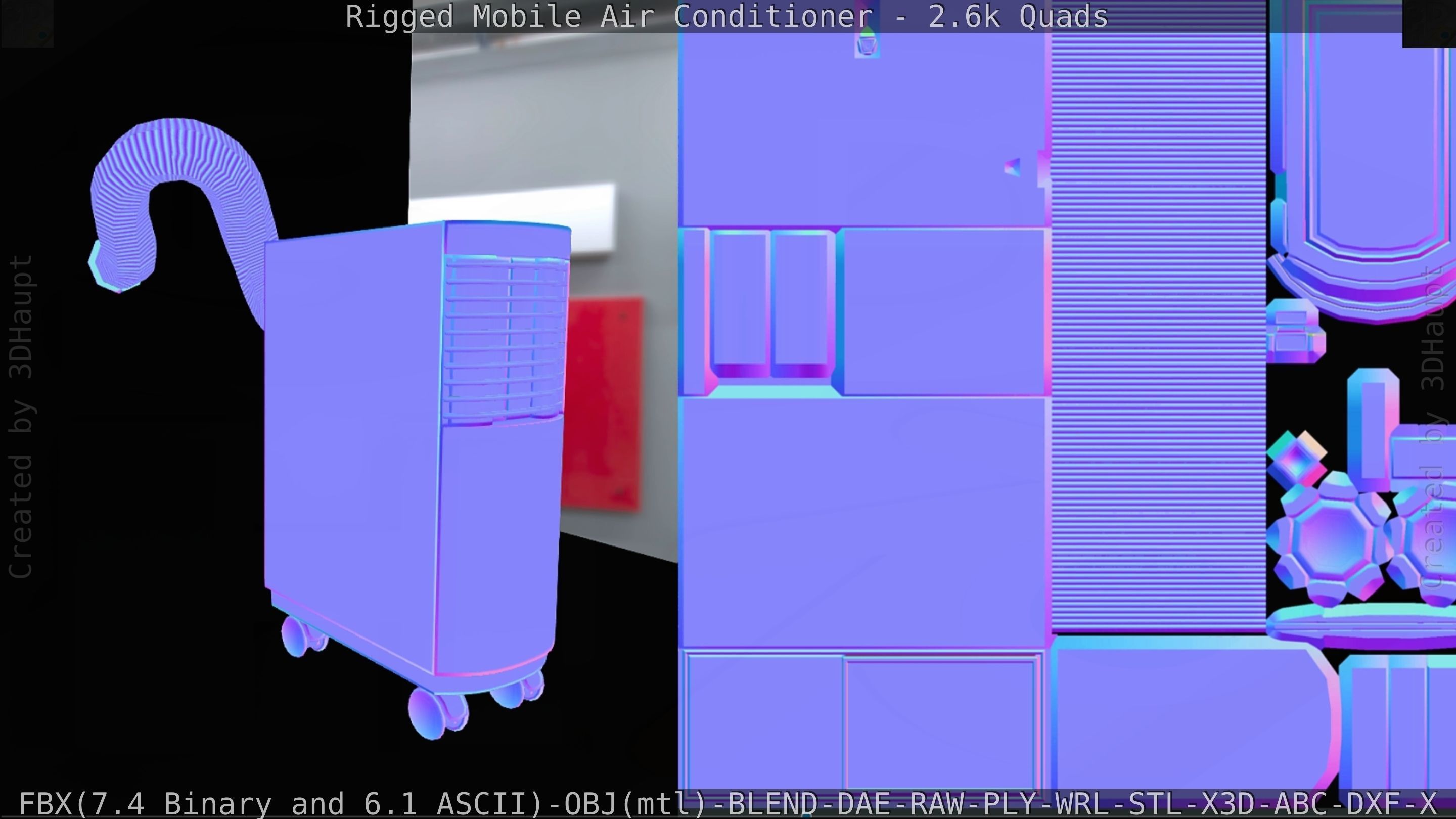 Air Conditioner Rigged Low-poly 3D model_101