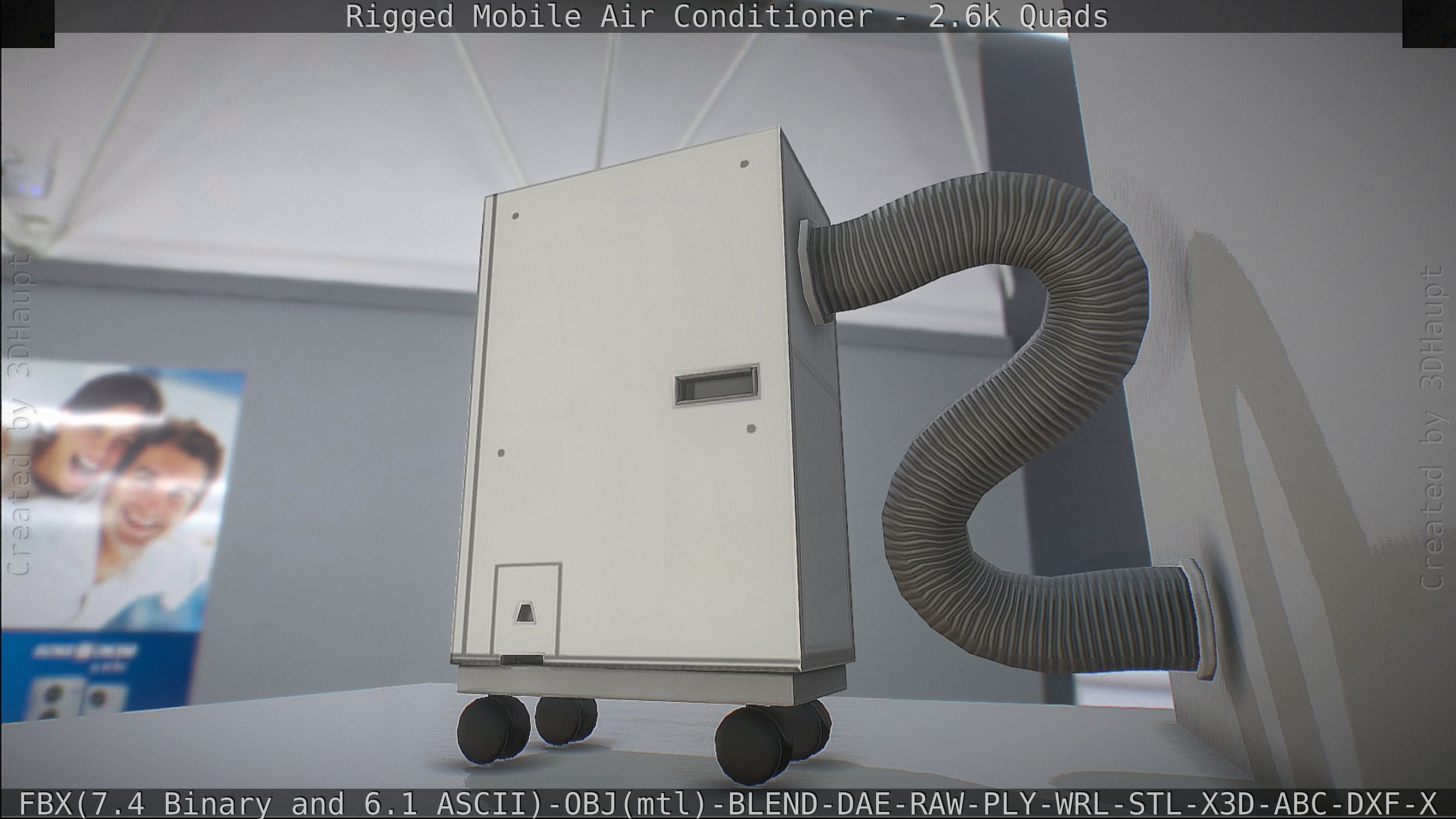 Air Conditioner Rigged Low-poly 3D model_32