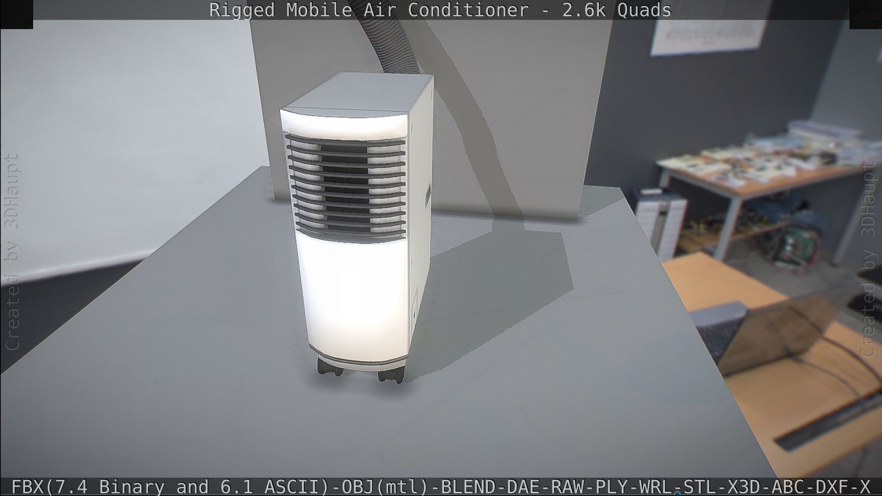 Air Conditioner Rigged Low-poly 3D model_76
