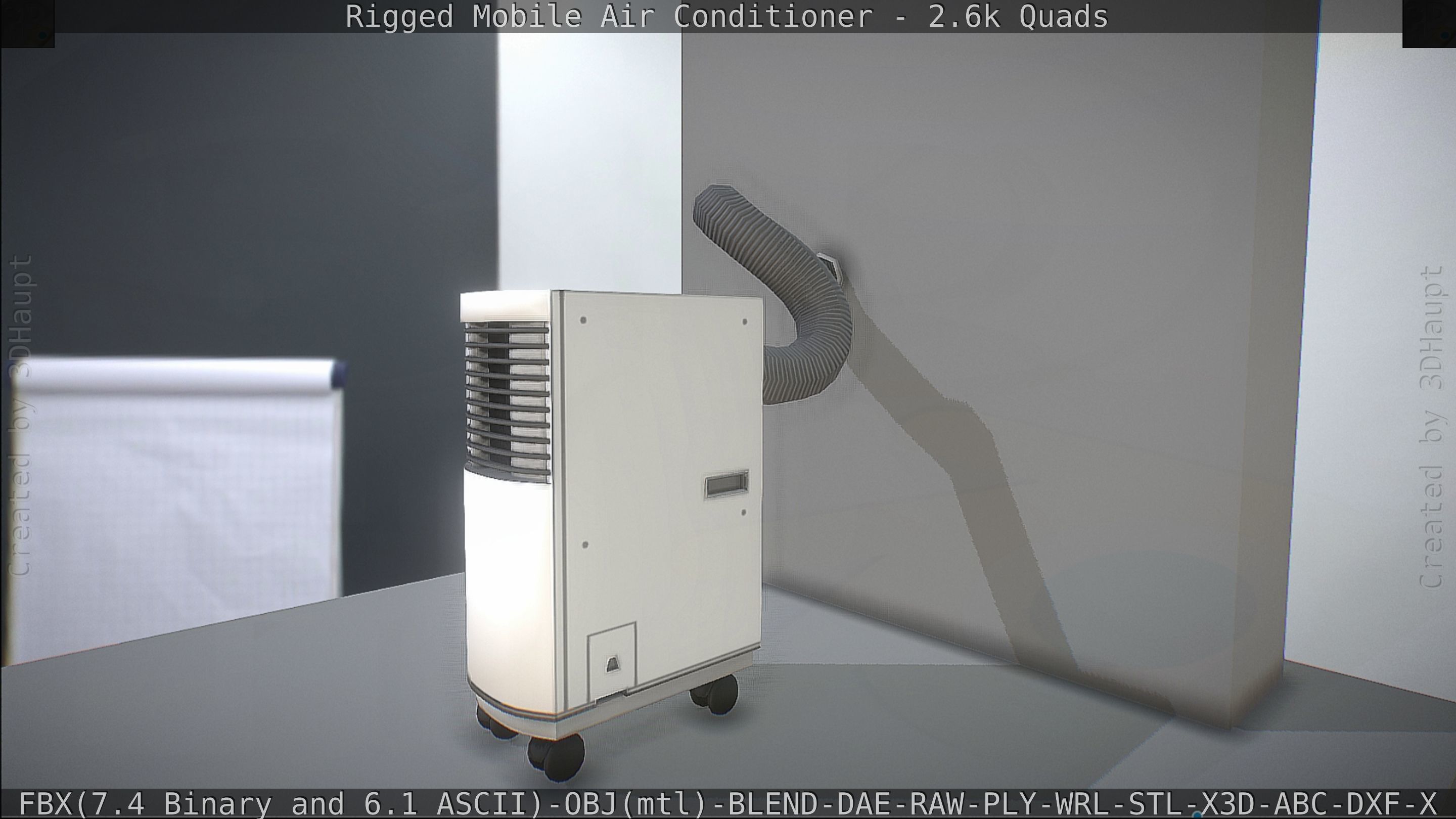 Air Conditioner Rigged Low-poly 3D model_78