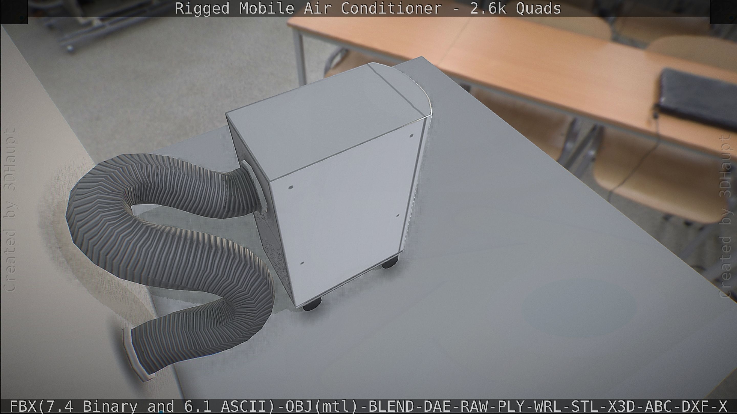 Air Conditioner Rigged Low-poly 3D model_47