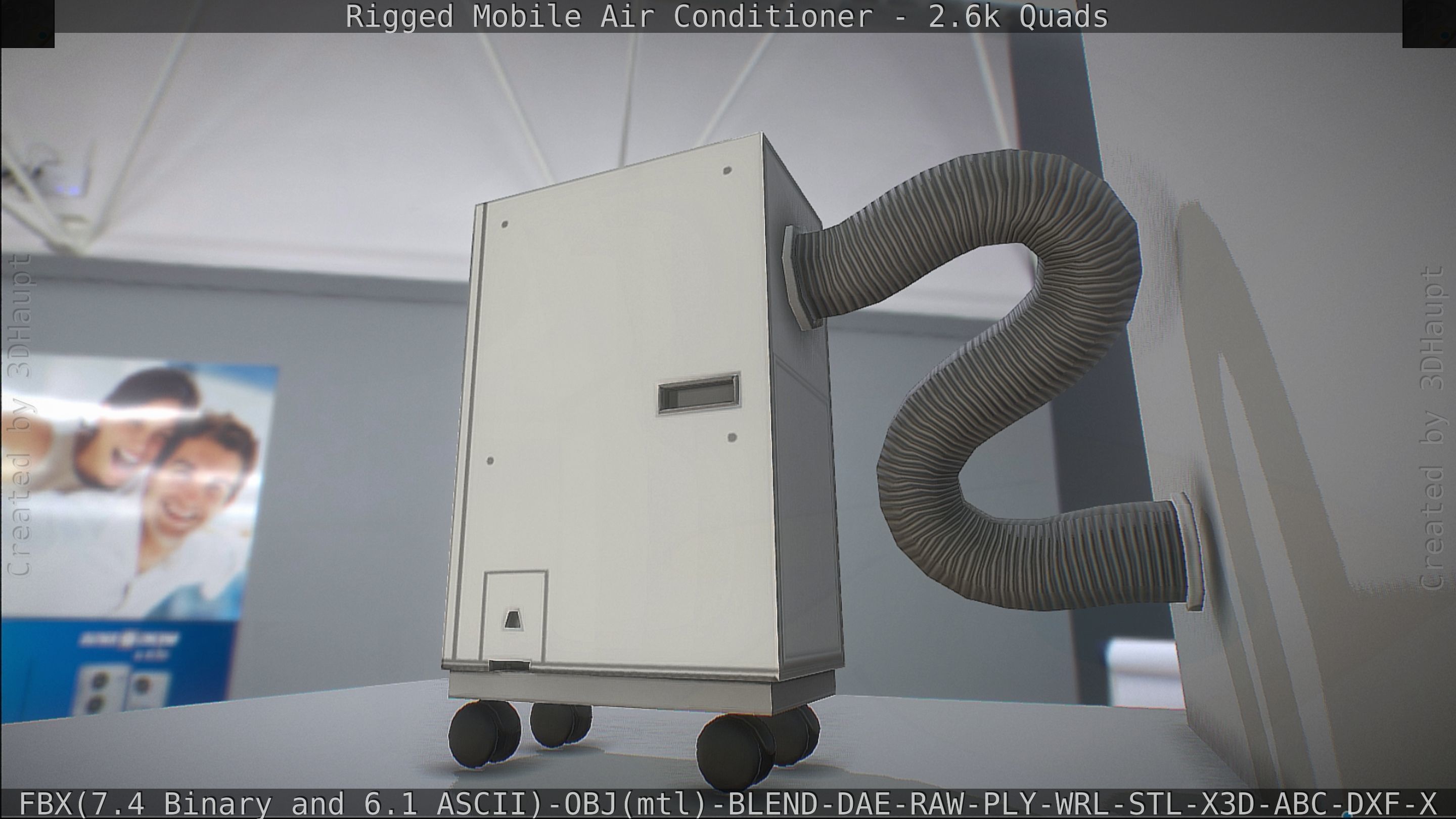 Air Conditioner Rigged Low-poly 3D model_25