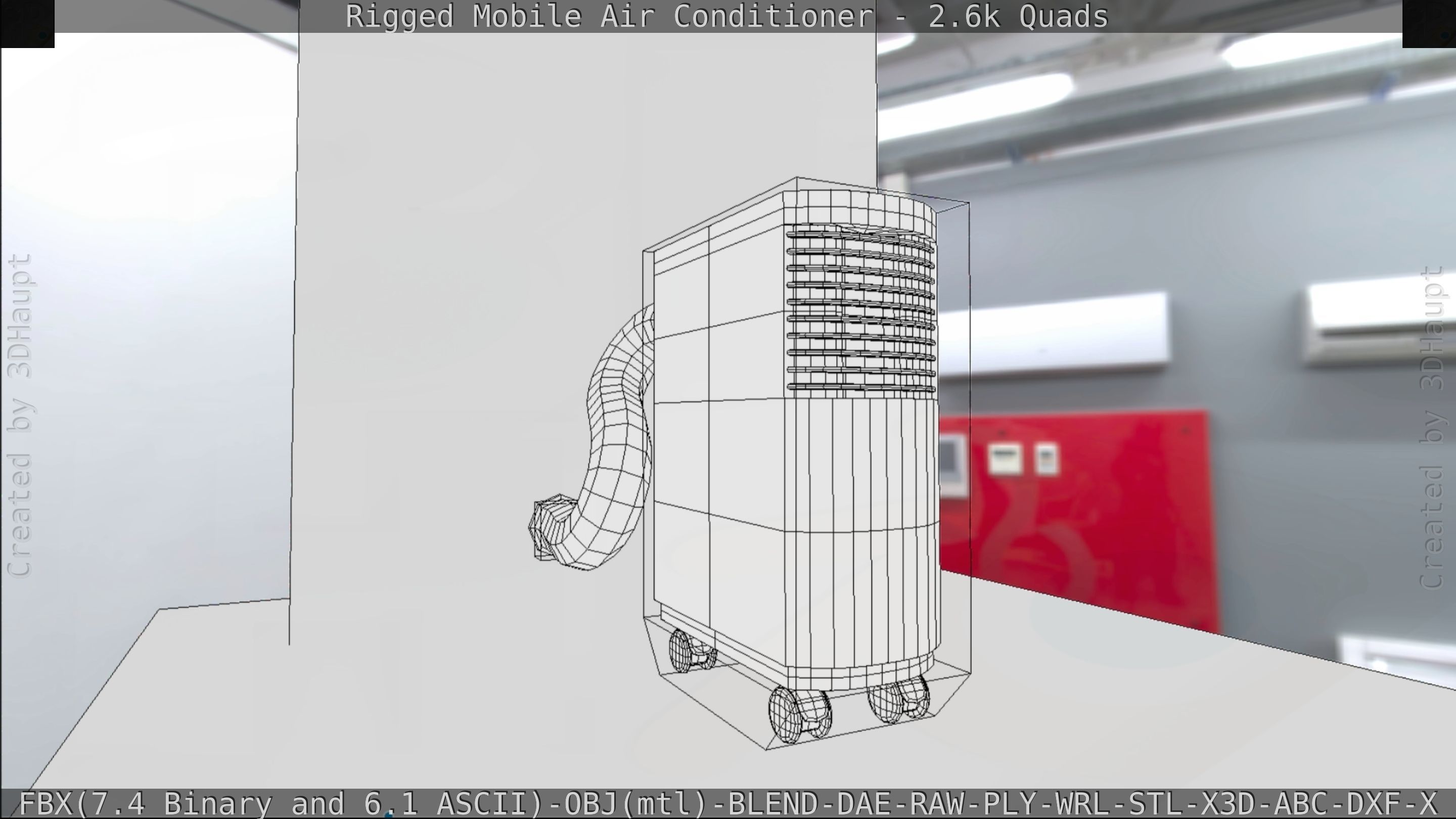 Air Conditioner Rigged Low-poly 3D model_140