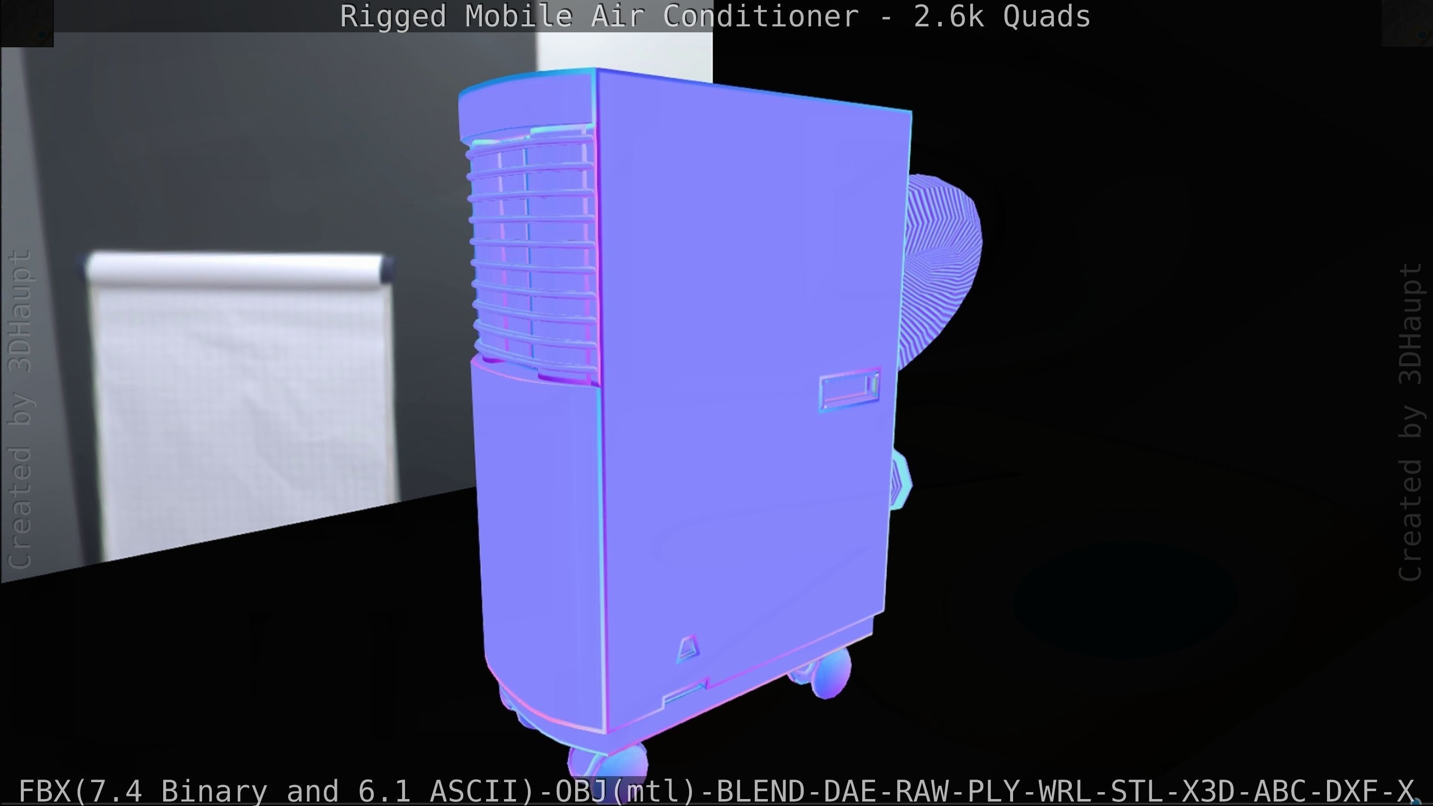 Air Conditioner Rigged Low-poly 3D model_87