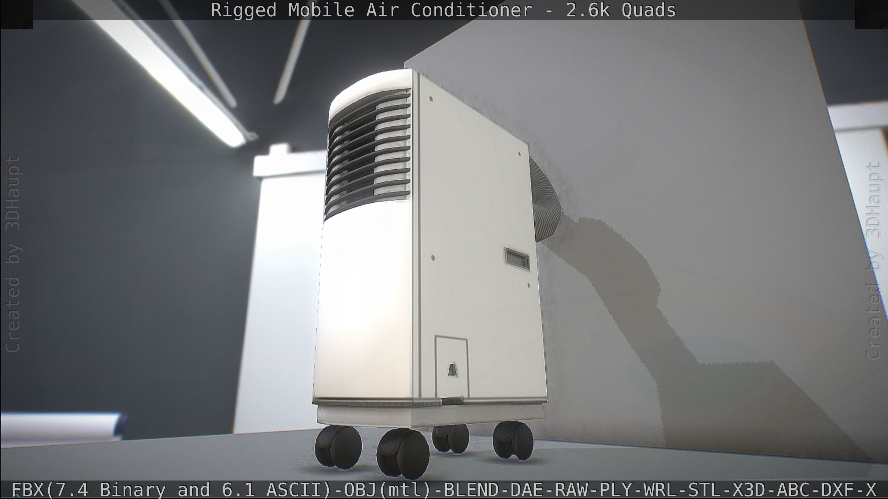 Air Conditioner Rigged Low-poly 3D model_36