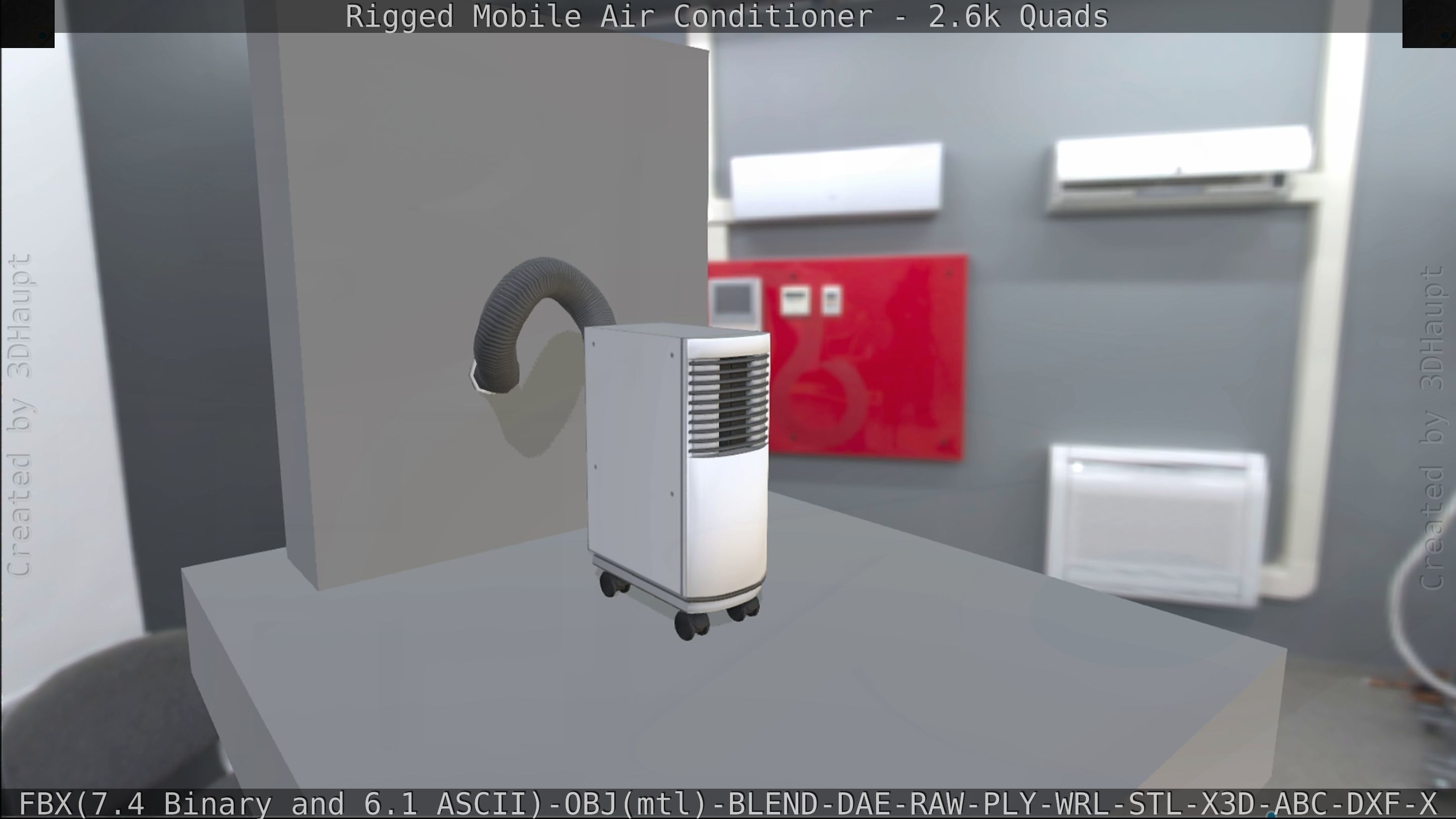 Air Conditioner Rigged Low-poly 3D model_229