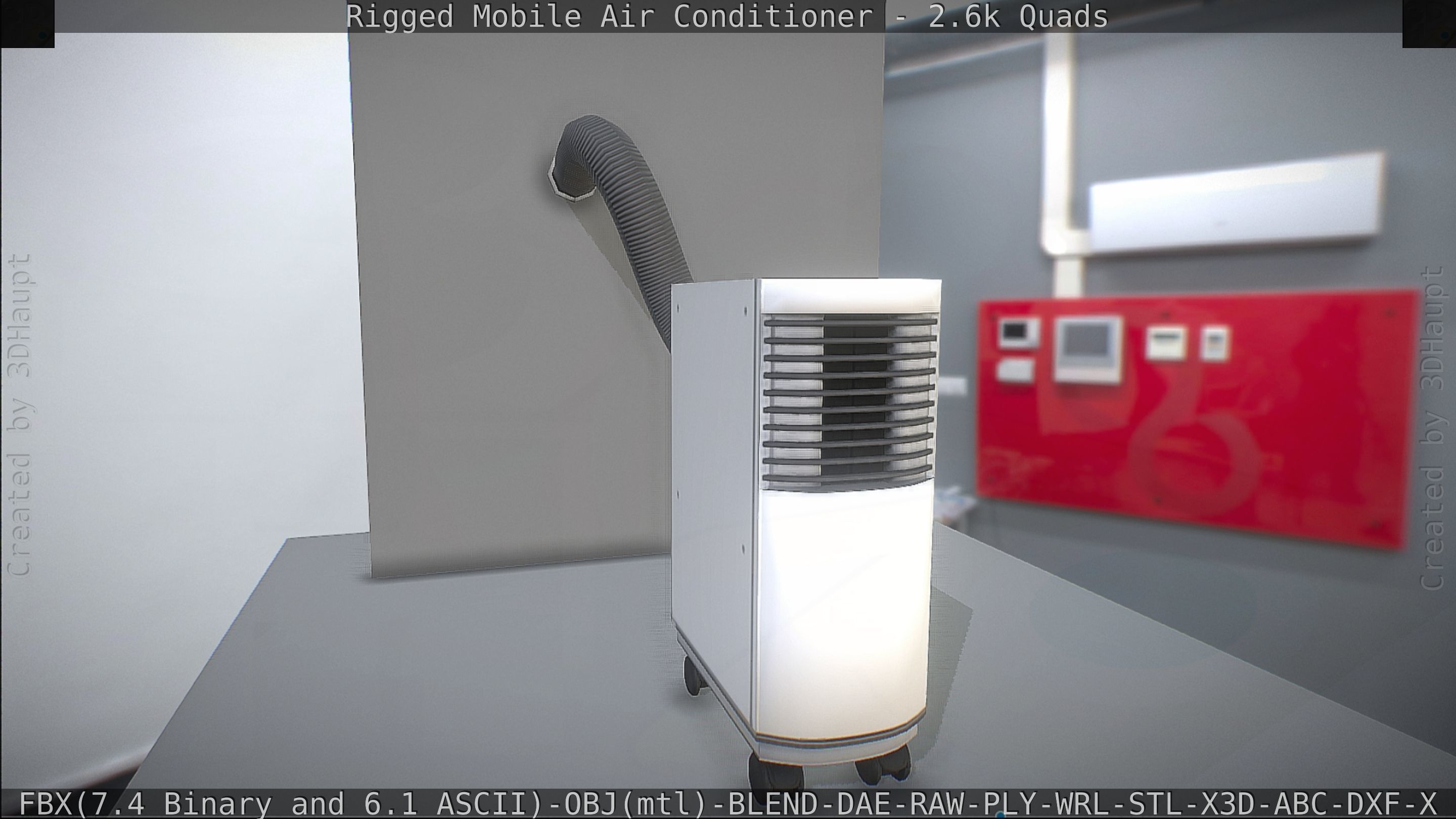 Air Conditioner Rigged Low-poly 3D model_15
