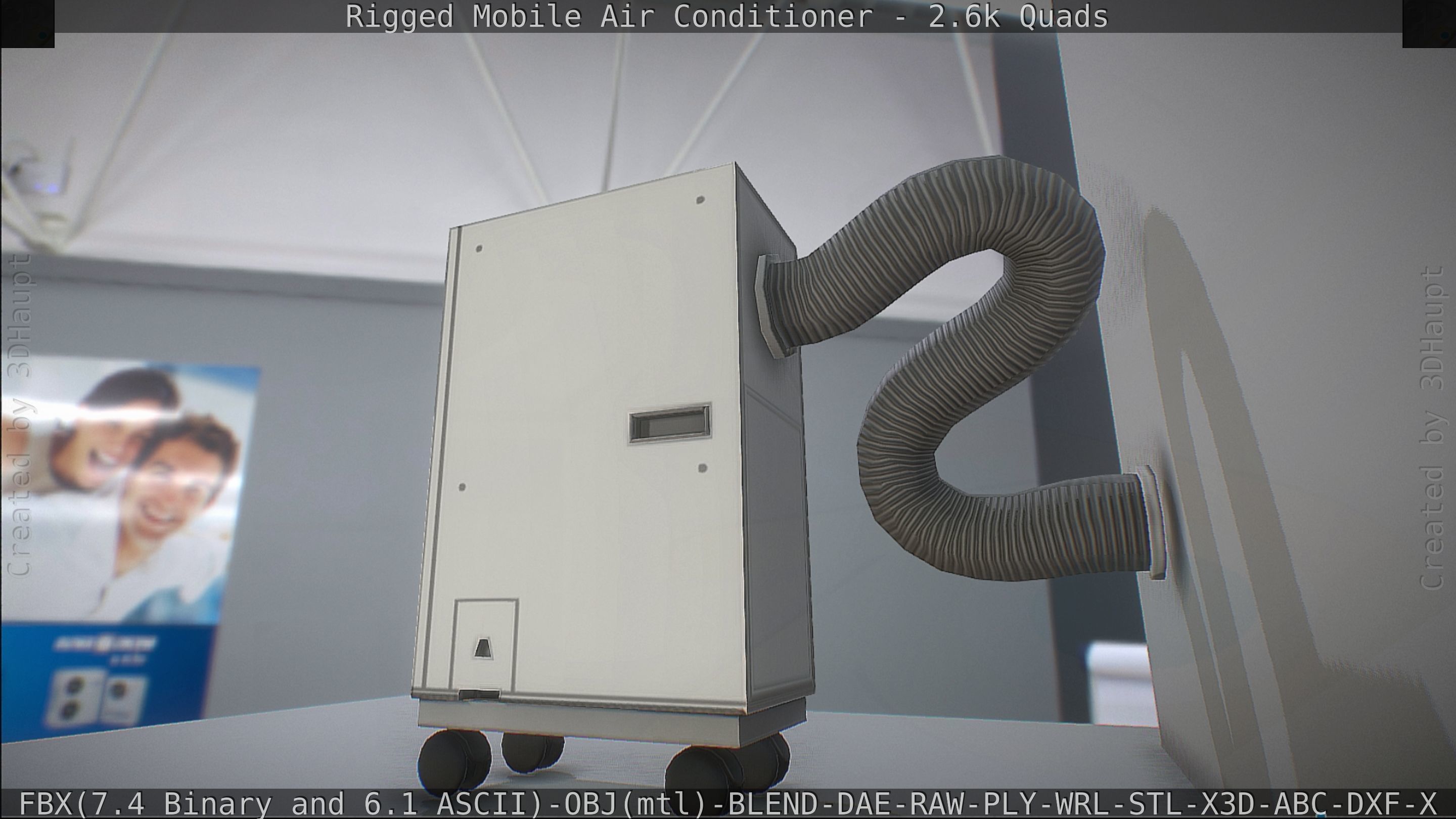Air Conditioner Rigged Low-poly 3D model_62