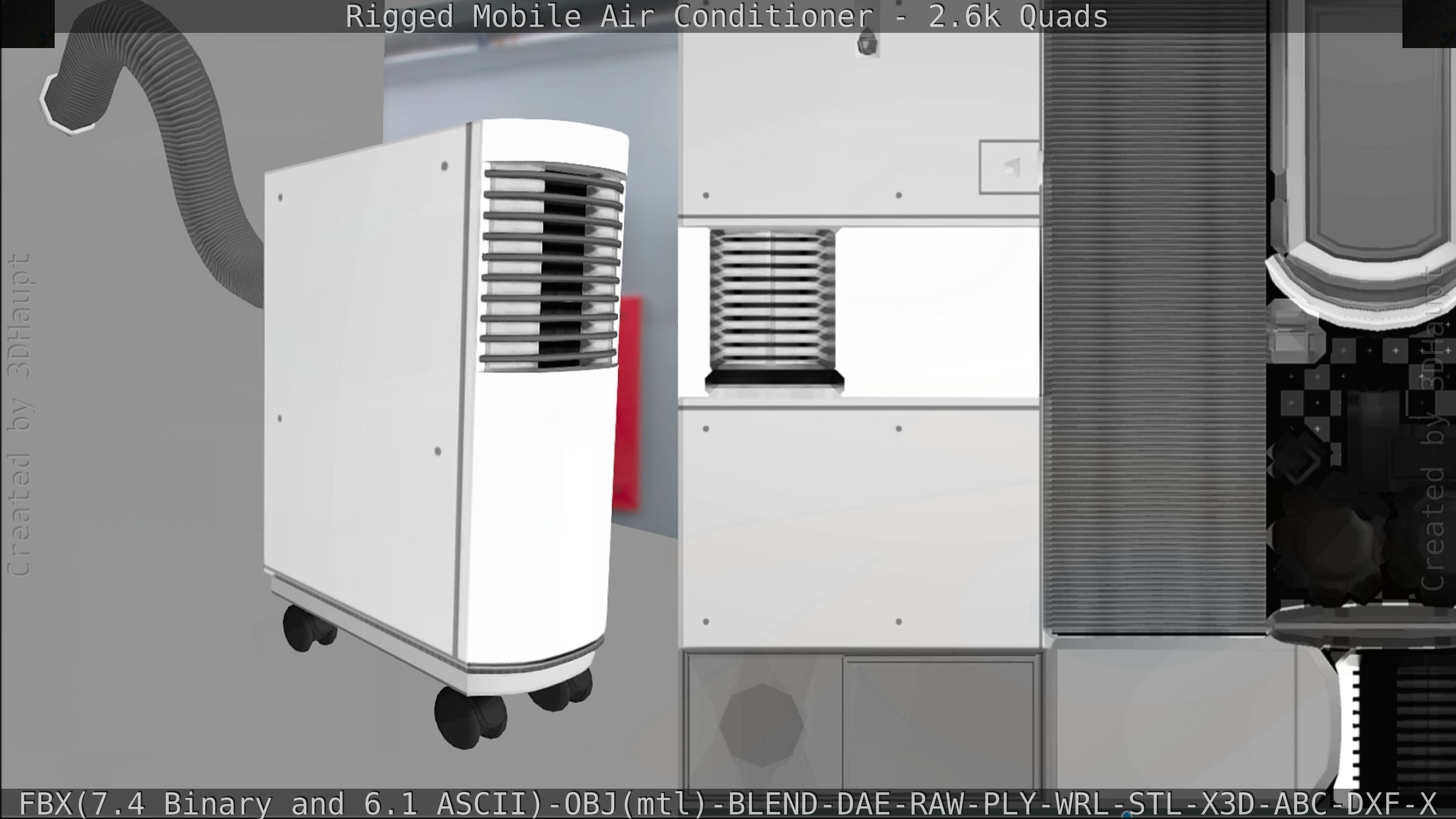 Air Conditioner Rigged Low-poly 3D model_108