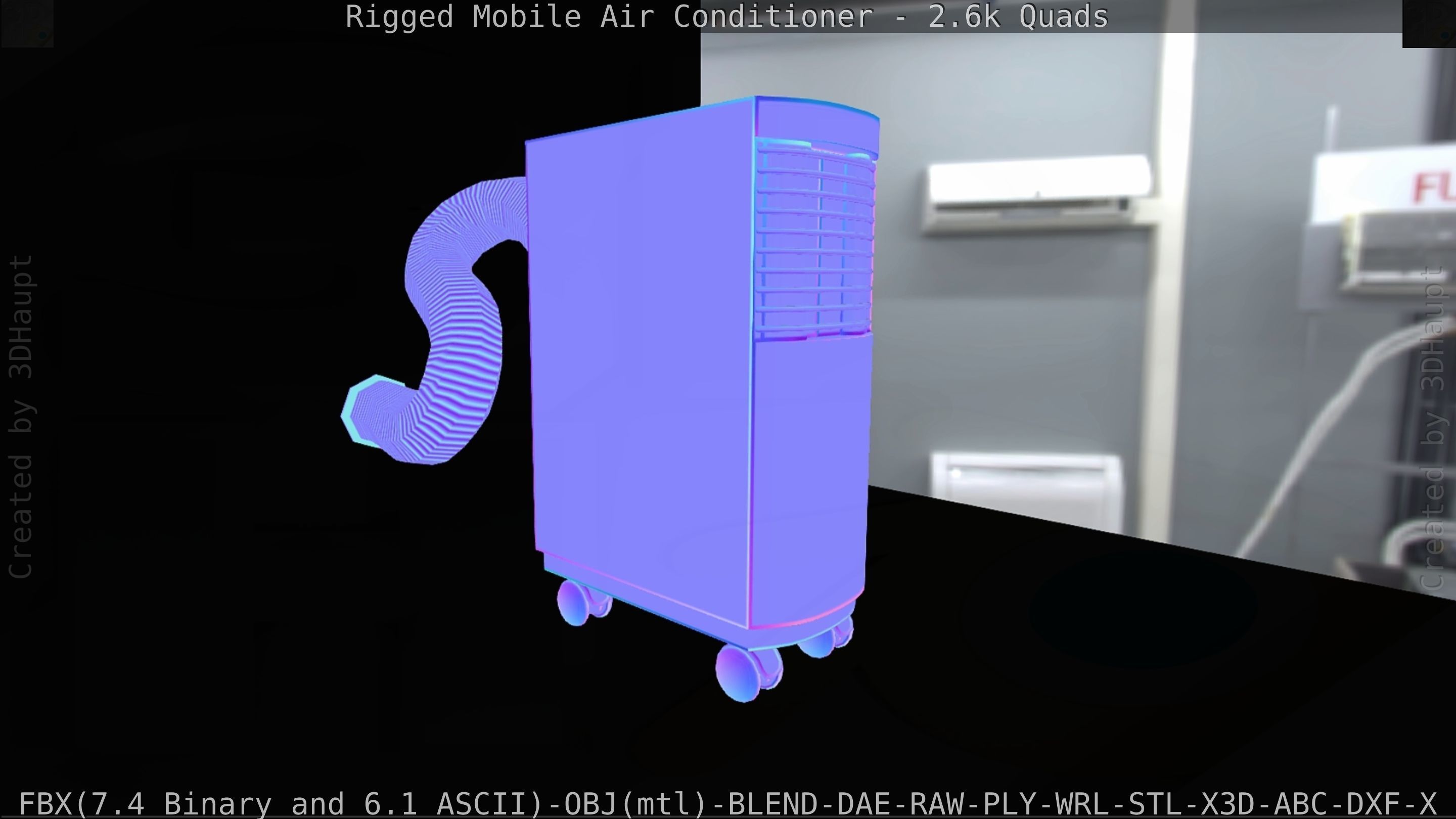Air Conditioner Rigged Low-poly 3D model_92