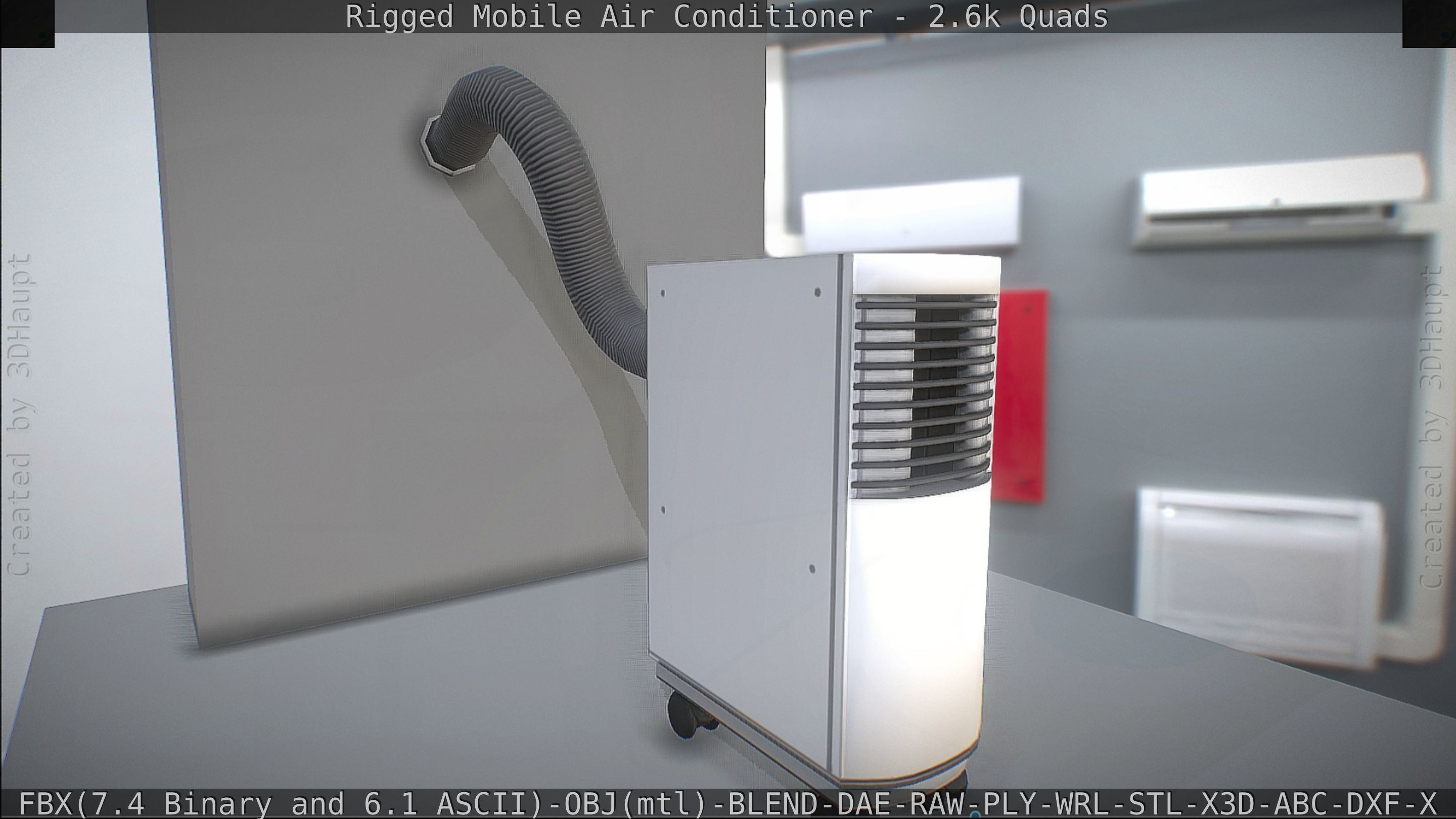 Air Conditioner Rigged Low-poly 3D model_14