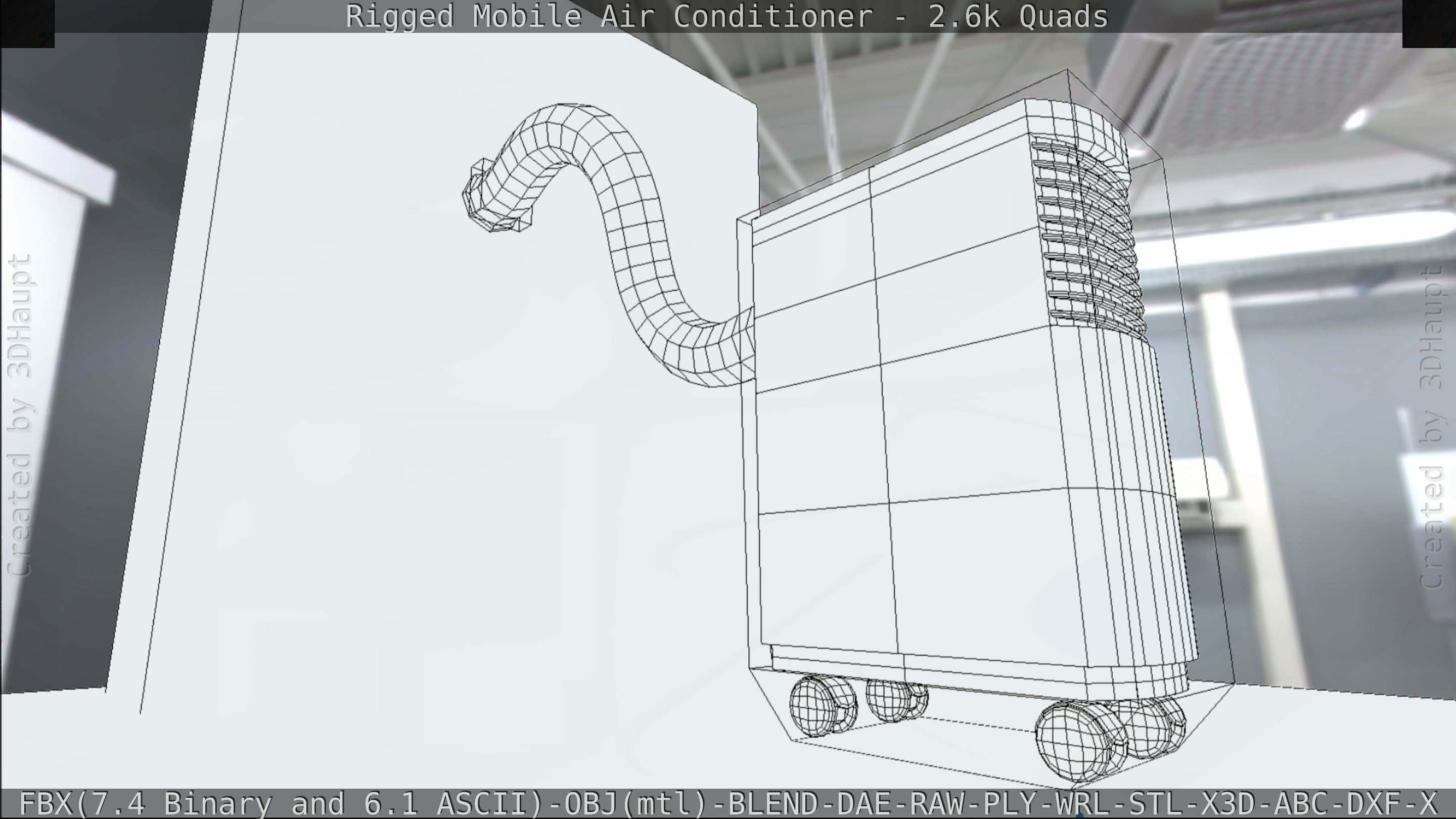 Air Conditioner Rigged Low-poly 3D model_166