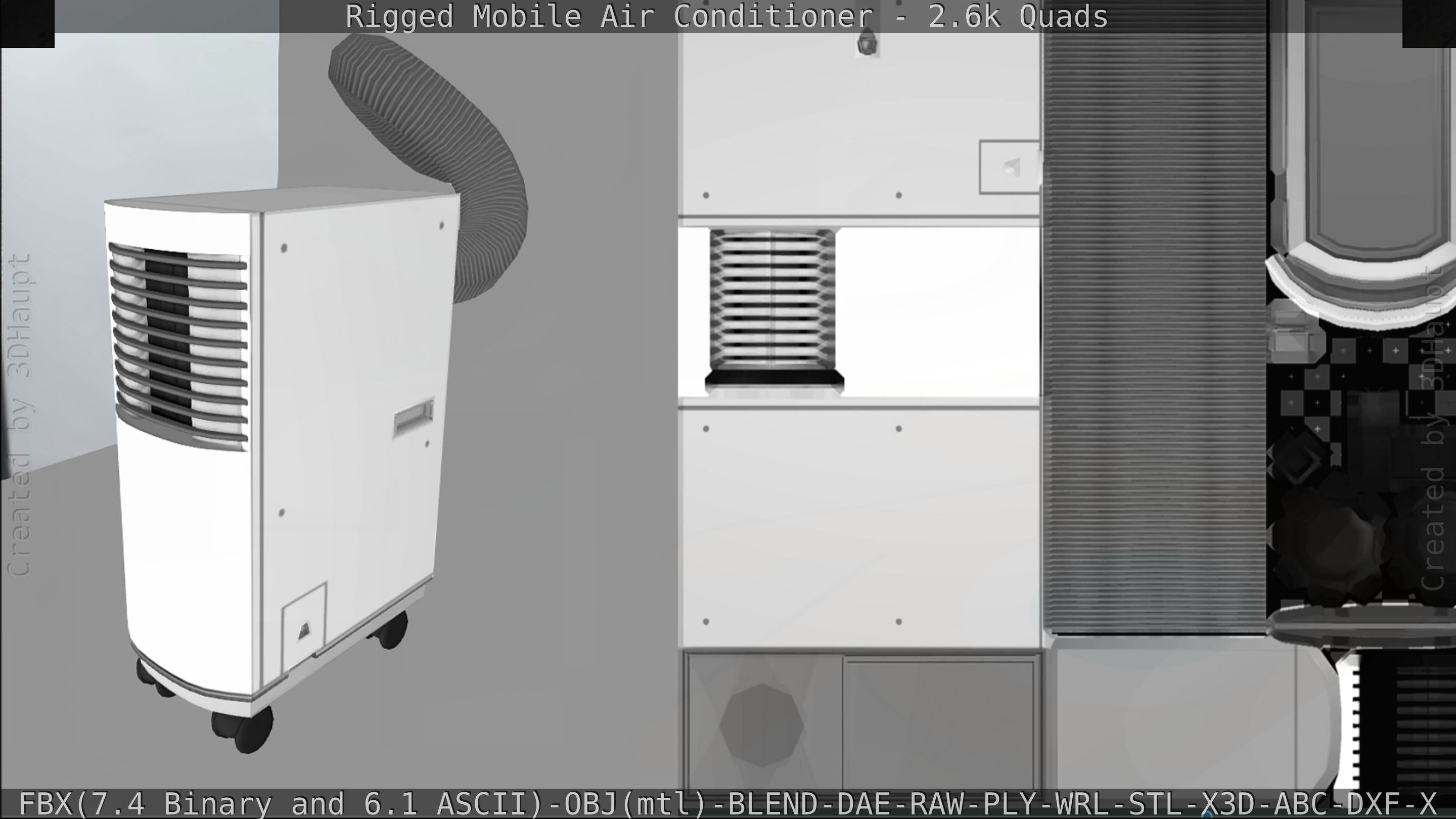 Air Conditioner Rigged Low-poly 3D model_125