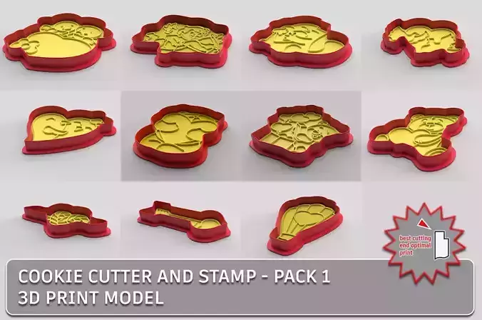Cookie cutter and stamp - pack 1