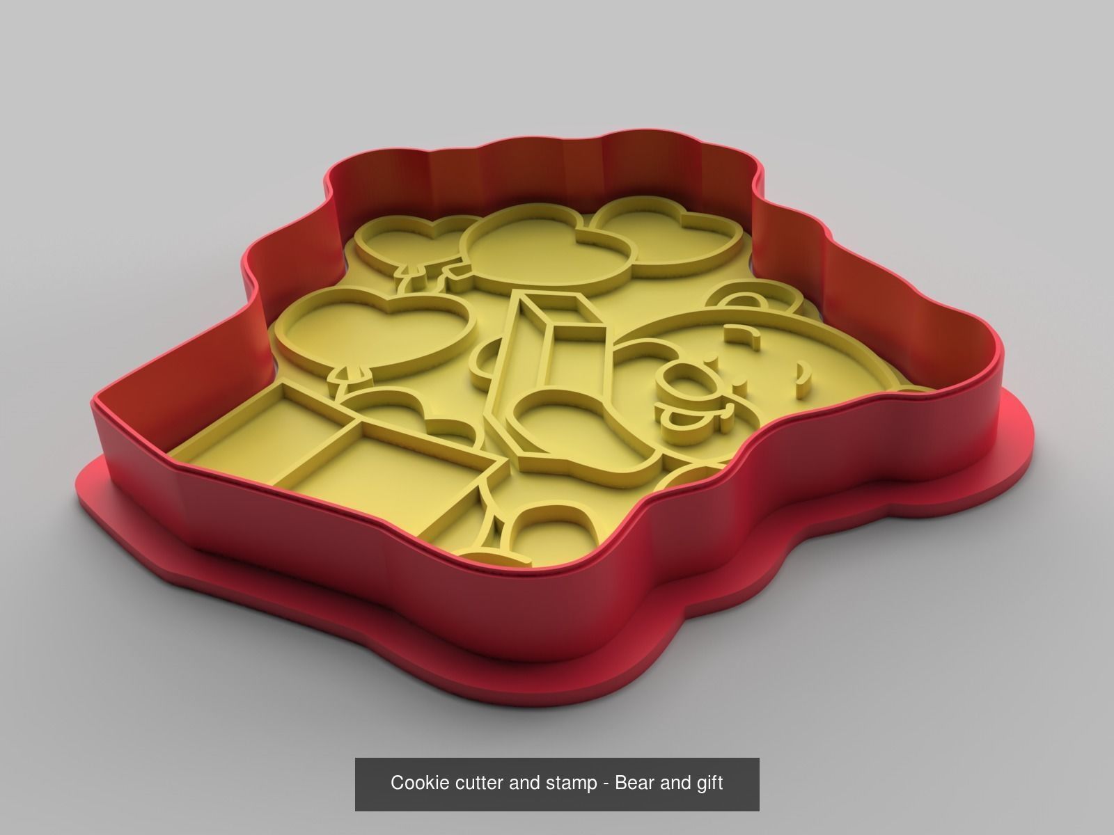 Cookie cutter and stamp - pack 1 3D Model Collection_1