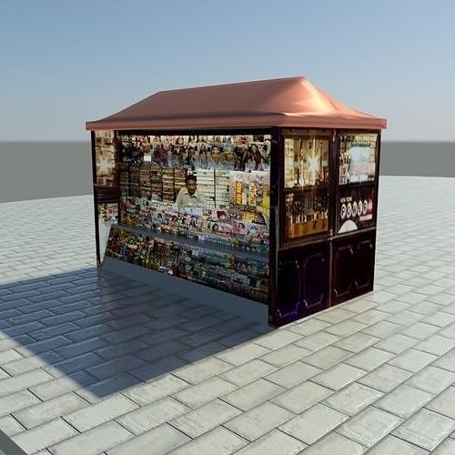 Street News Stand 3D model