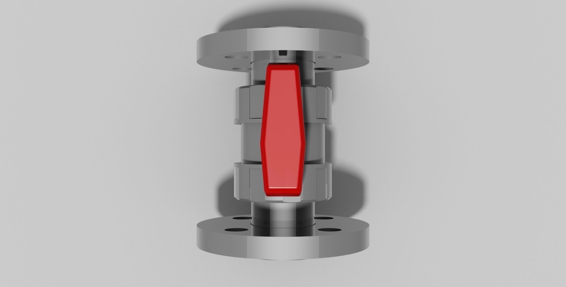 DN40 - PVC Ball valve with flanges NO - Autodesk Inventor 3D model_2