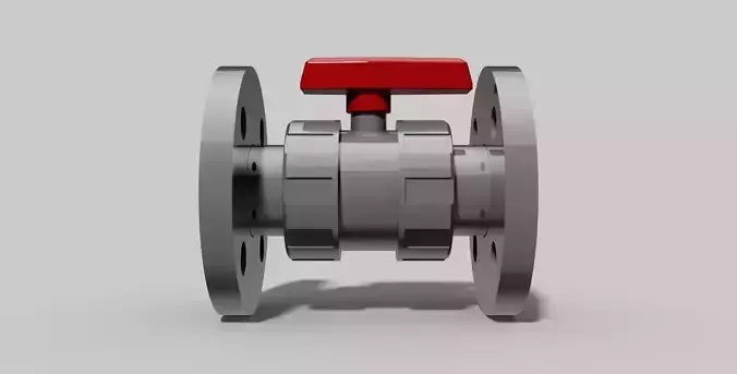 DN40 - PVC Ball valve with flanges NO - Autodesk Inventor