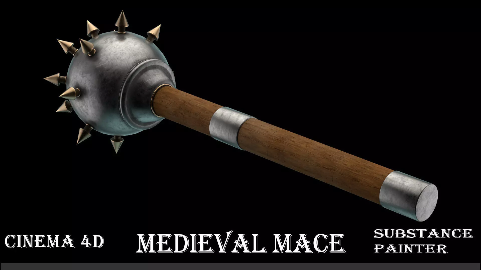 Medieval Mace 3D model_0