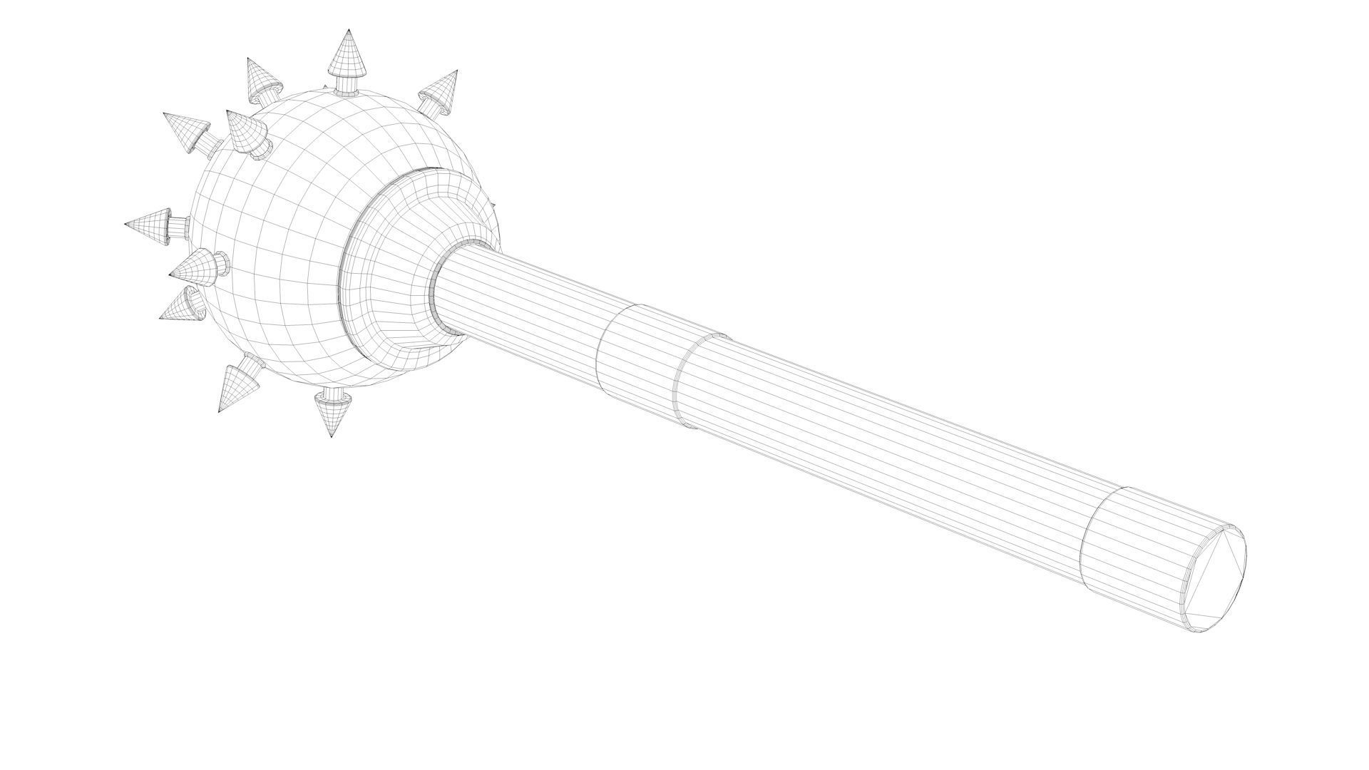 Medieval Mace 3D model_5