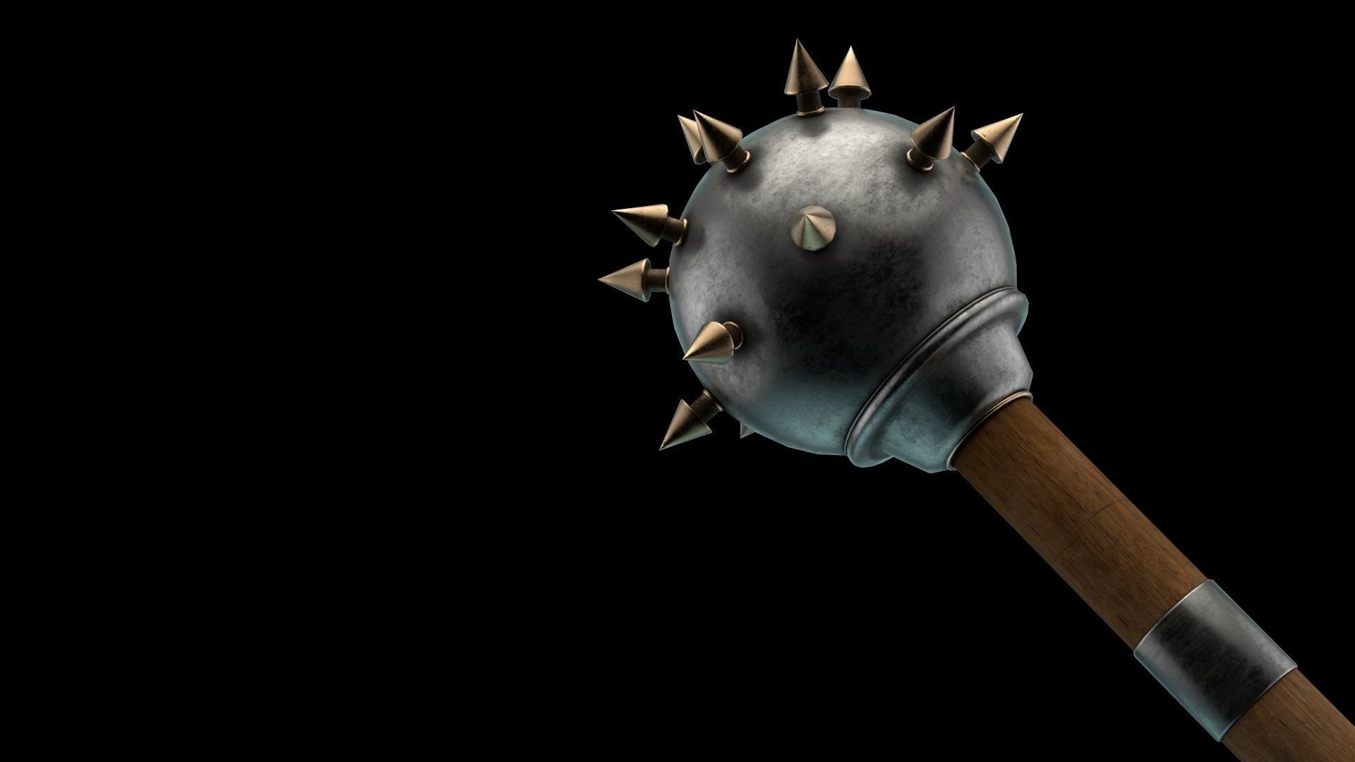 Medieval Mace 3D model_3