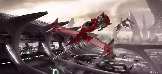 Swordfish II MONO Racer from Cowboy Bebop 3D model 3D model Swordfish II MONO Racer from Cowboy Bebop 3D model 3D model