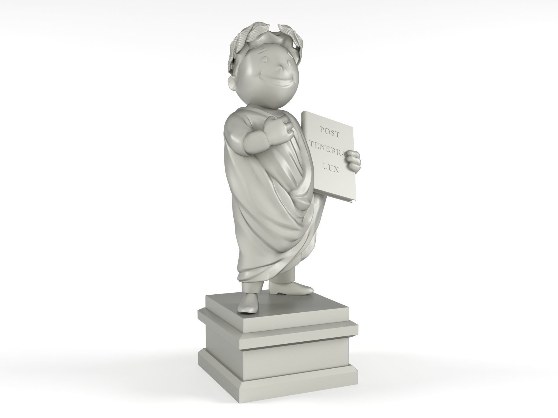 Vault-Tec University Statue 3D print model_11