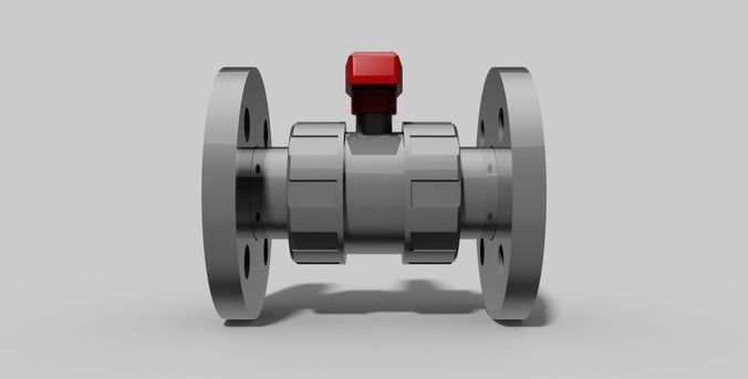 DN40 - PVC Ball valve with flanges NC - Autodesk Inventor 3D model